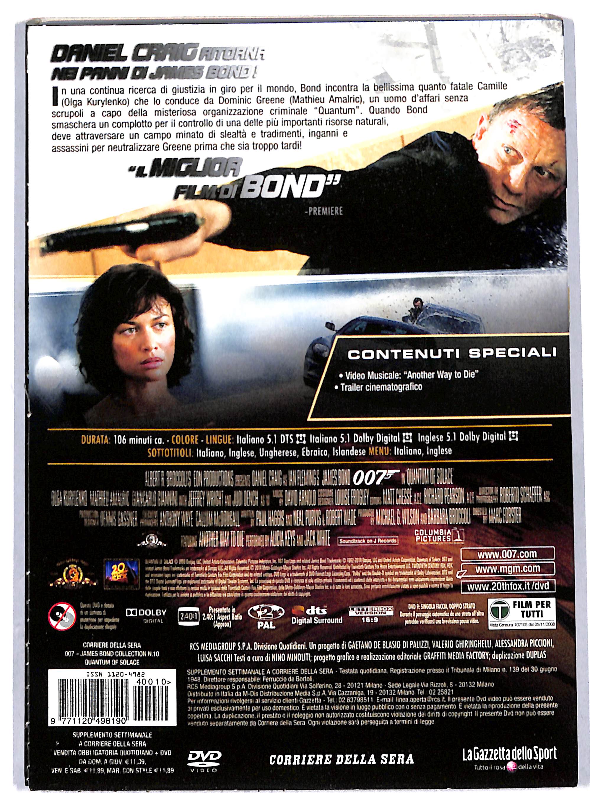EBOND 007 Quantum of Solace volume 10 EDITORIALE DVD DB778907 - Image 2