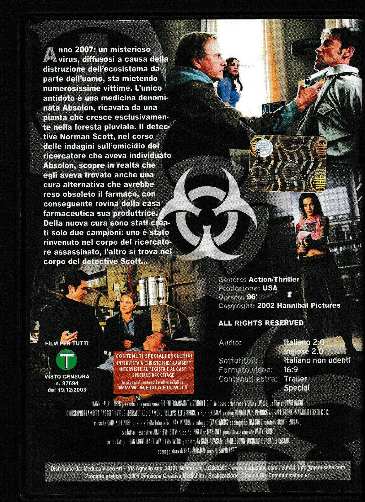 EBOND Absolon Virus Mortale Con Christopher Lambert DVD DB724854 - Image 2