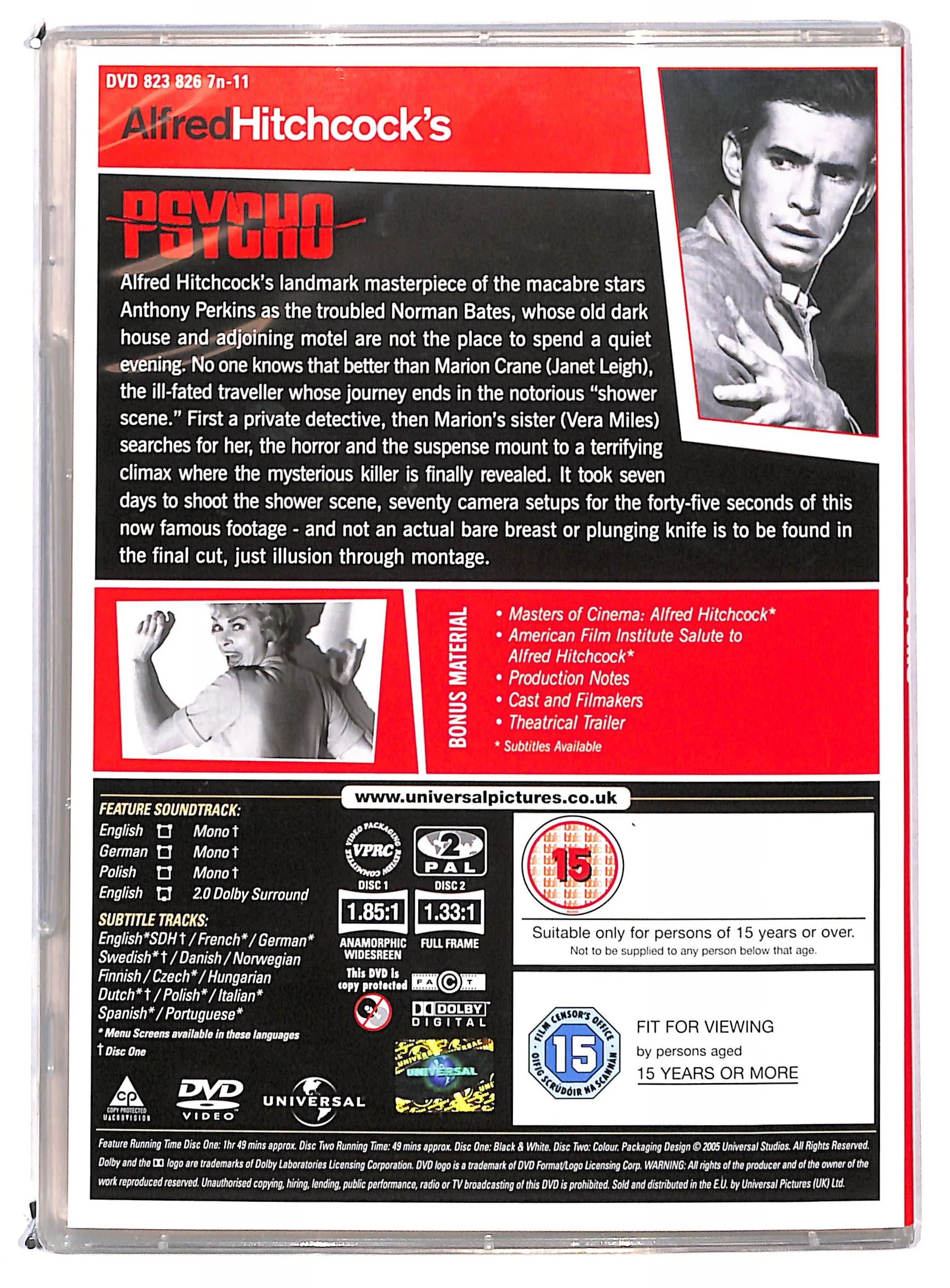 EBOND Alfred Hitchock's - Psycho SLIMCASE DVD DB768624 - Image 2