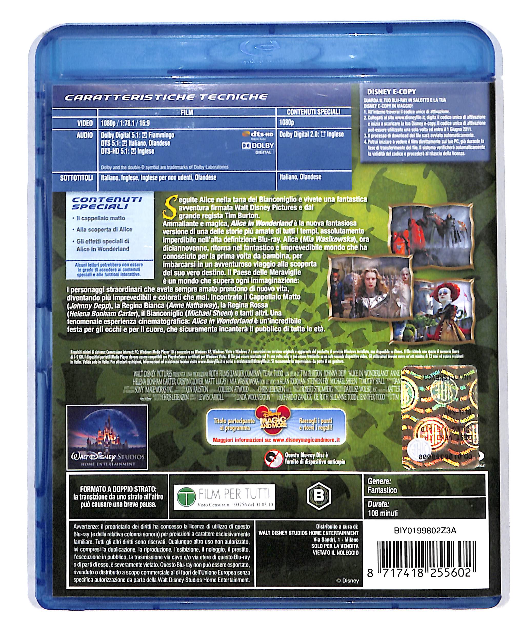 EBOND Alice in Wonderland + DISNEY E-COPY  BLURAY DB692219 - Image 2