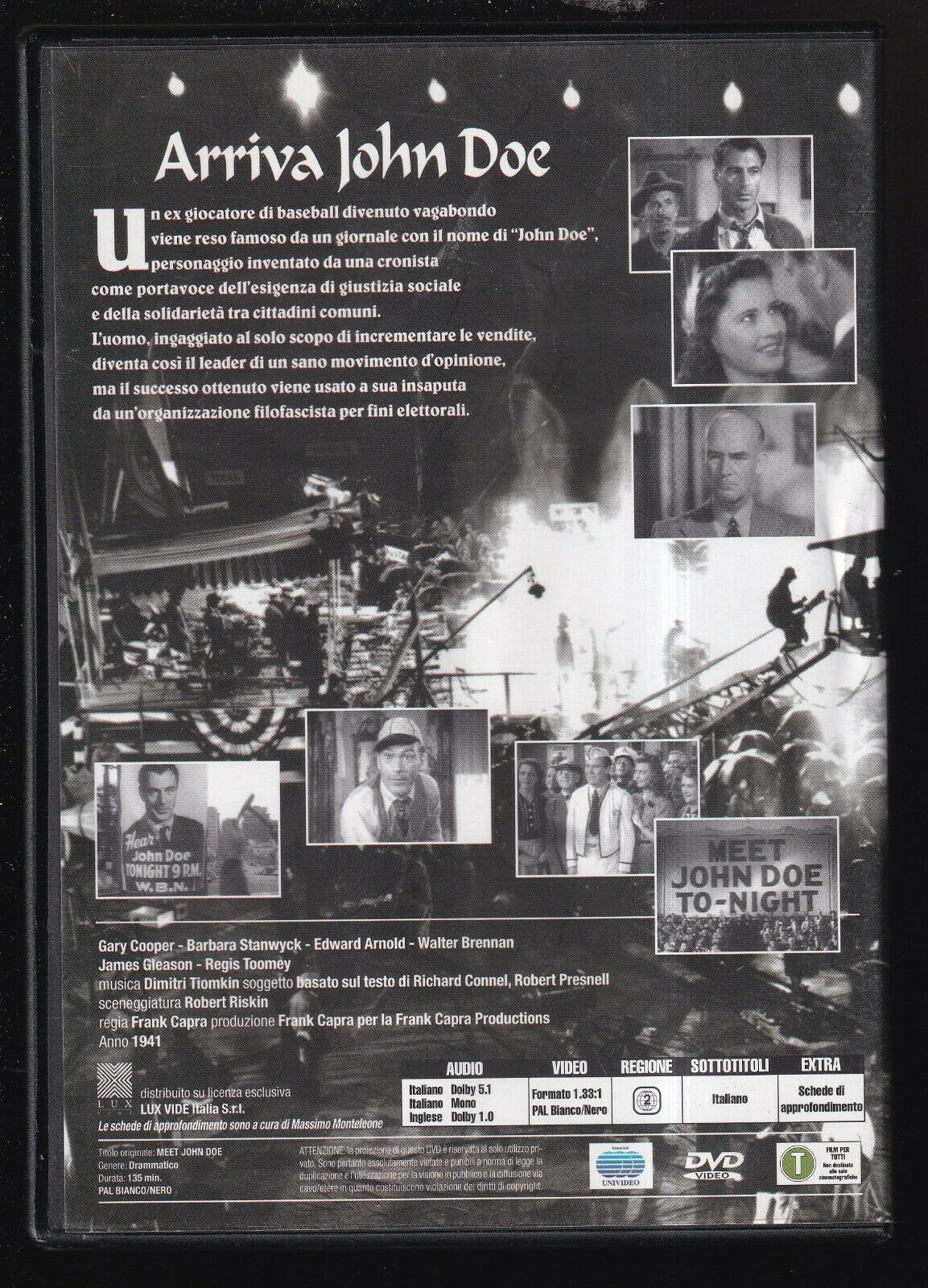 EBOND Arriva John Doe (1941) Editoriale DVD DB730344 - Image 2
