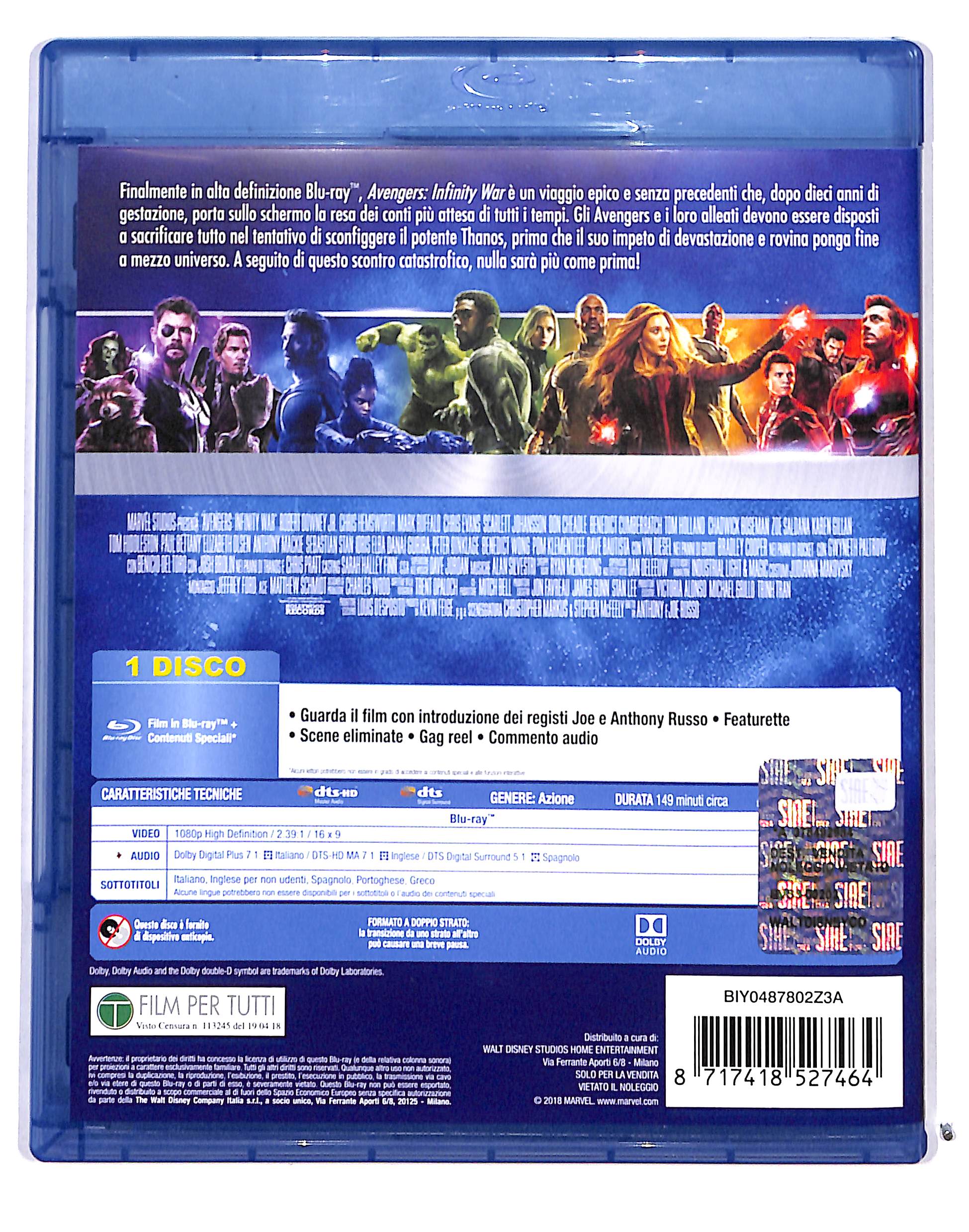EBOND Avengers: Infinity War BLURAY BLURAY DB717331 - Image 2
