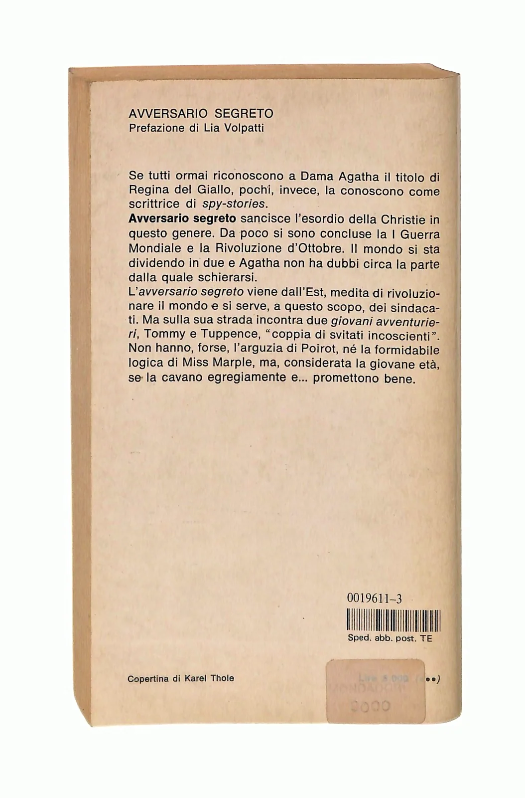 EBOND Avversario Segreto Agatha Christie Mondadori 1990 Libro LI048693 - Image 2