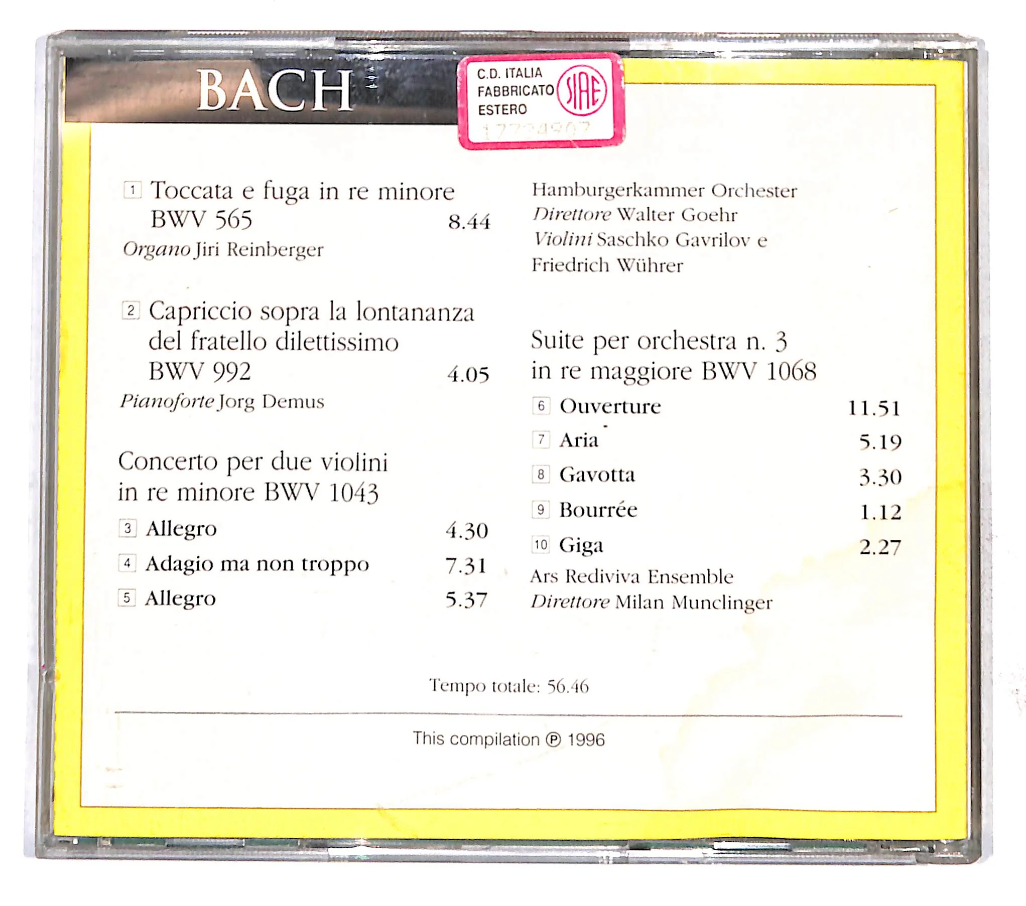 EBOND Bach - toccata e fuga BWV 565 EDITORIALE CD CB109764 - Image 2