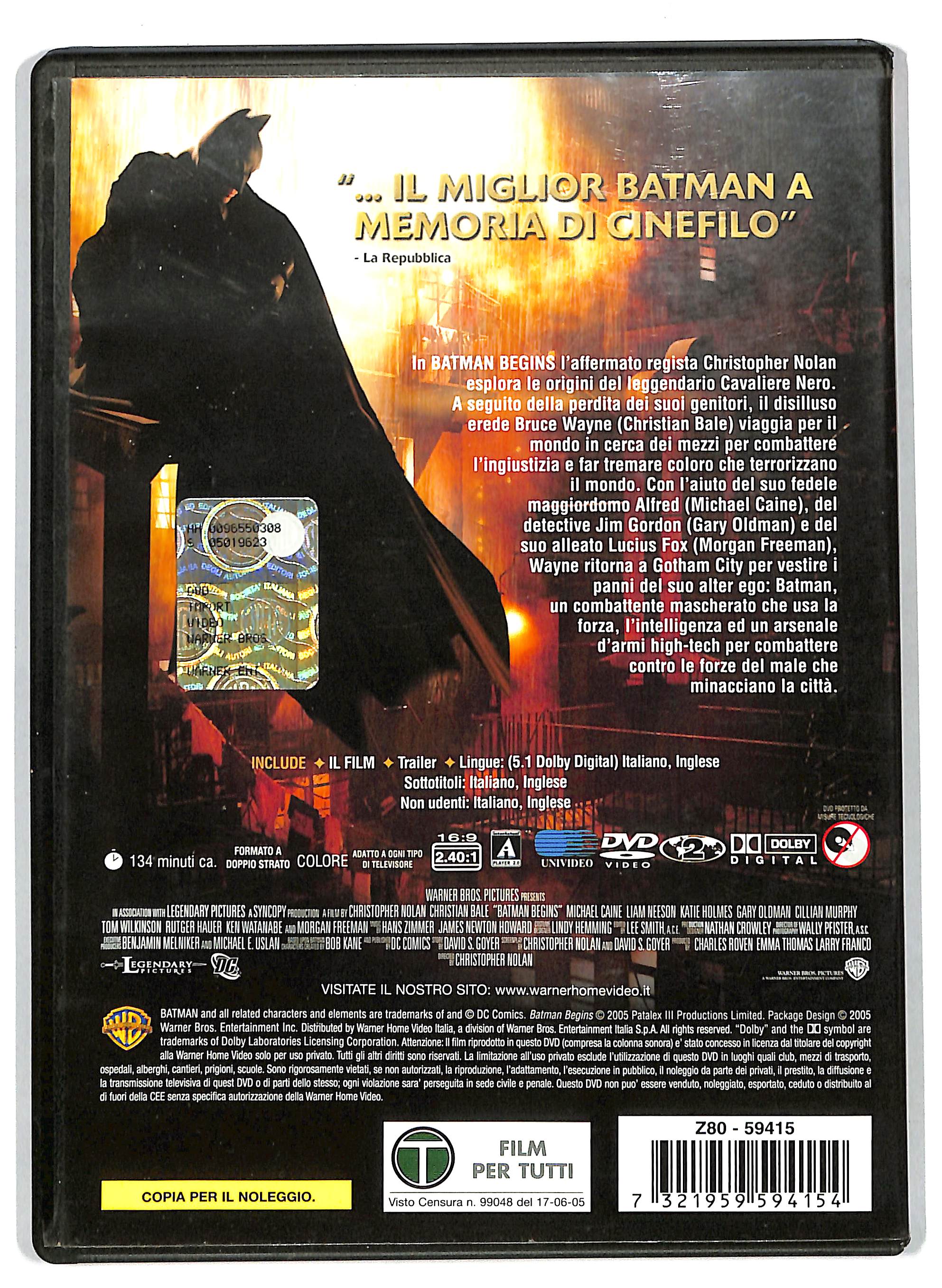 EBOND Batman Begins NOLEGGIO DVD DB741647 - Image 2