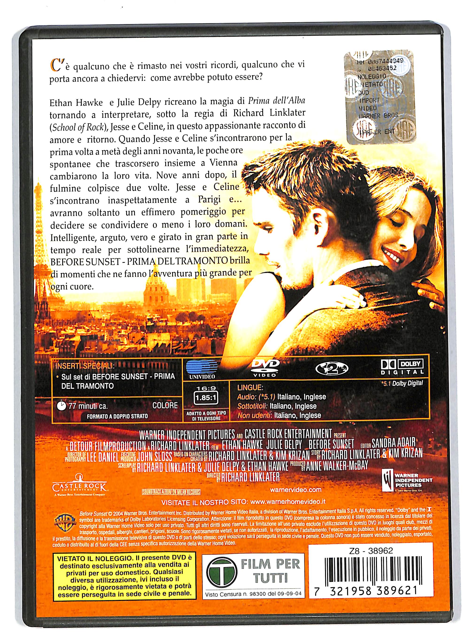 EBOND Before Sunset - Prima Del Tramonto DVD DB691724 - Image 2