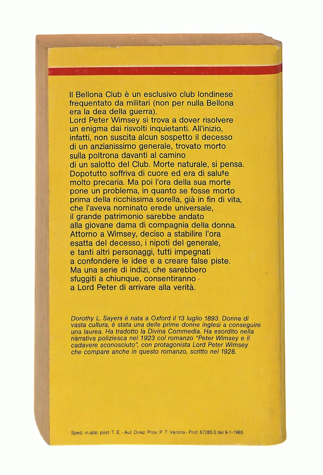 EBOND Bellona Club D L Sayers Classici Giallo Mondadori 1989 Libro LI048791 - Image 2