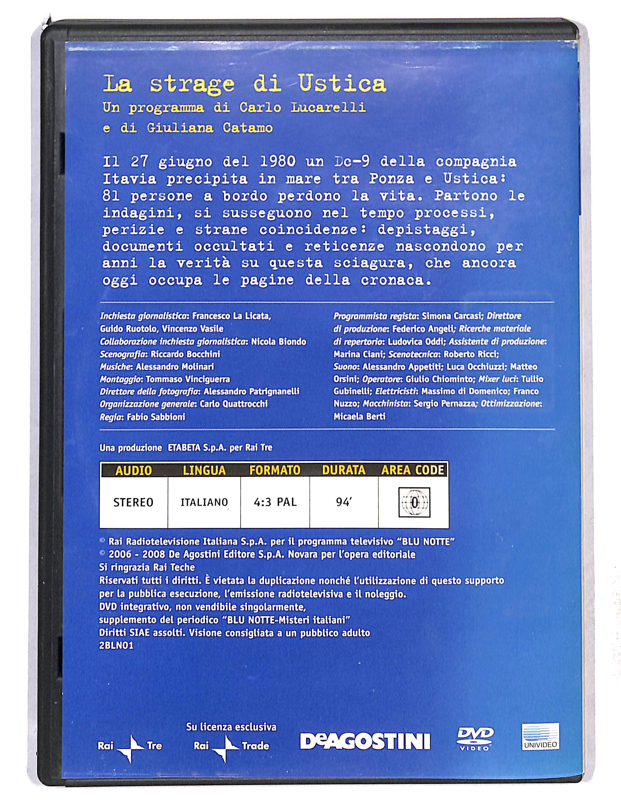 EBOND Blu Notte Vol 1 La strage di Ustica DVD DB761416 - Image 2