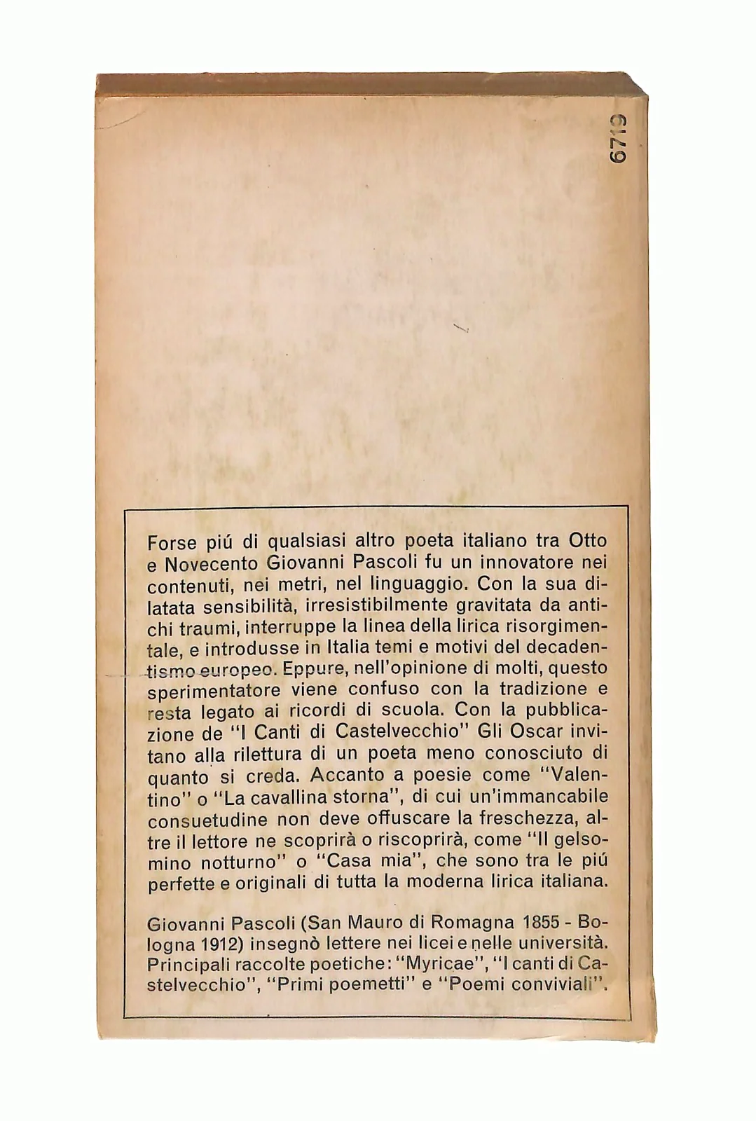 EBOND Canti Di Castelvecchio Giovanni Pascoli Mondadori 1967 Libro LI046640 - Image 2