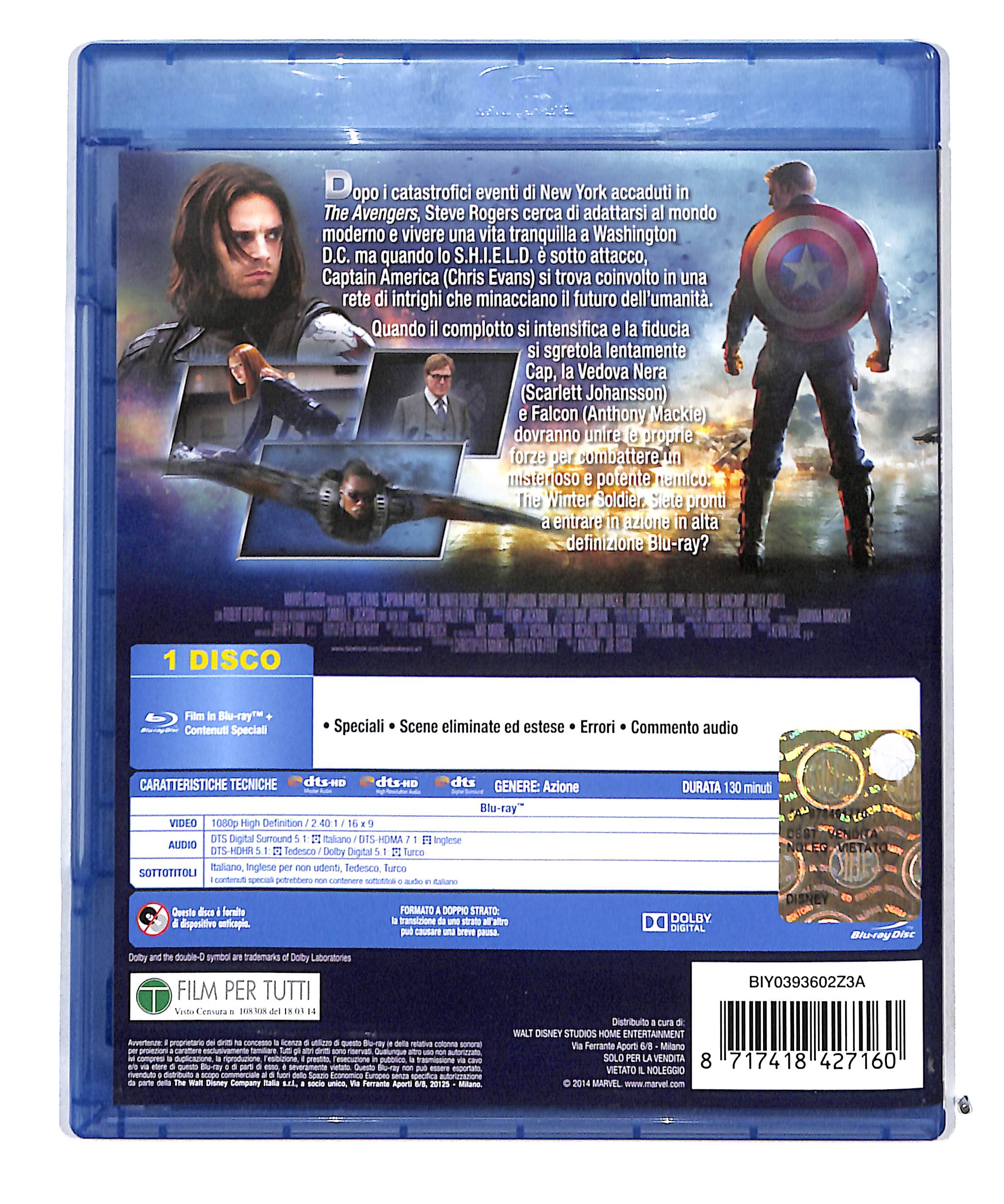 EBOND Captain America The Winter Soldier BLURAY DB715411 - Image 2