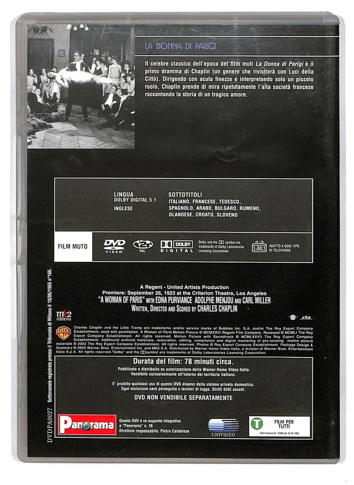 EBOND Charlie Chaplin Collection - La Donna Di Parigi  Editoriale DVD DB759823 - Image 2