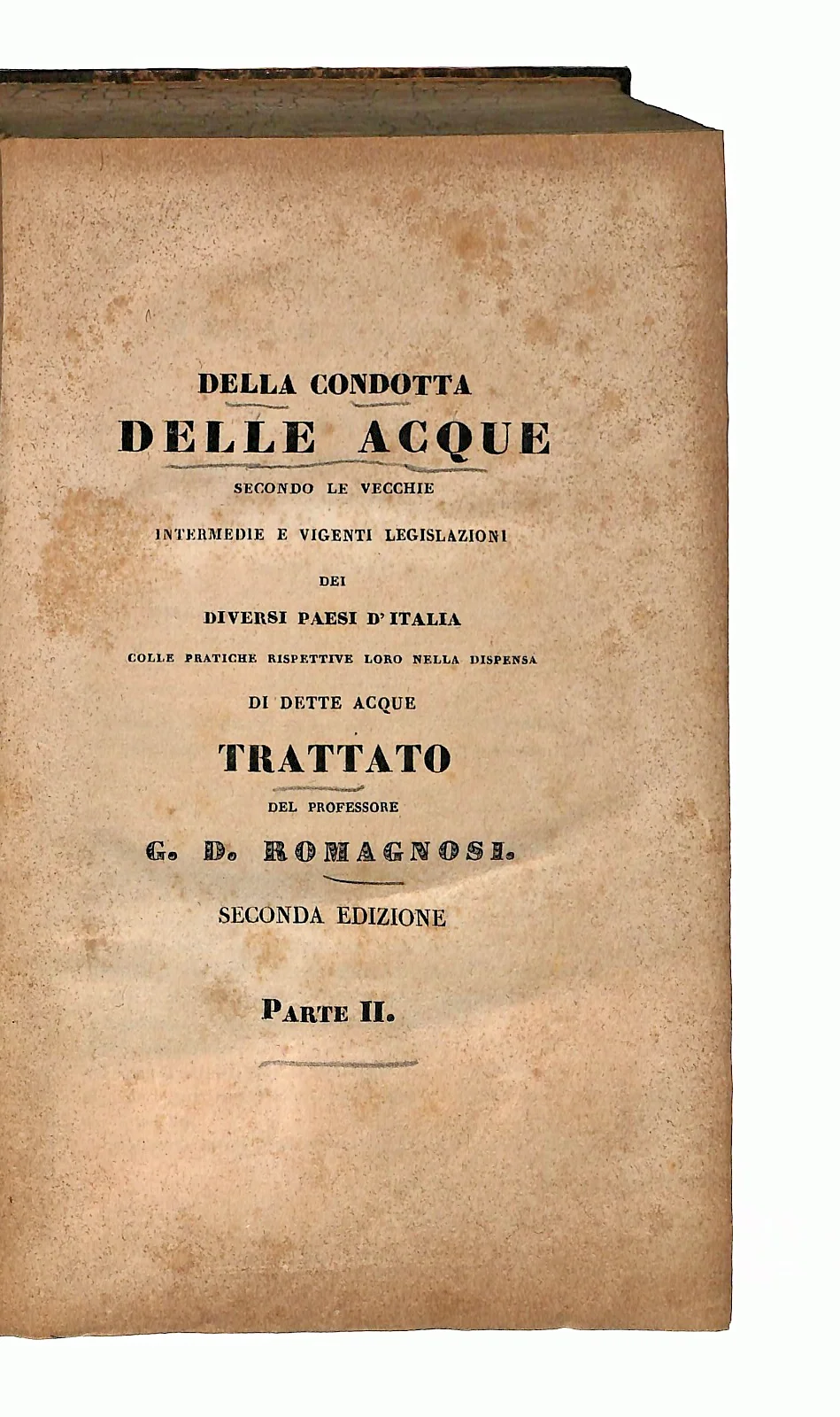EBOND Condotta Delle Acque Parte Seconda G D Romagnosi Libro LI046677 - Image 2