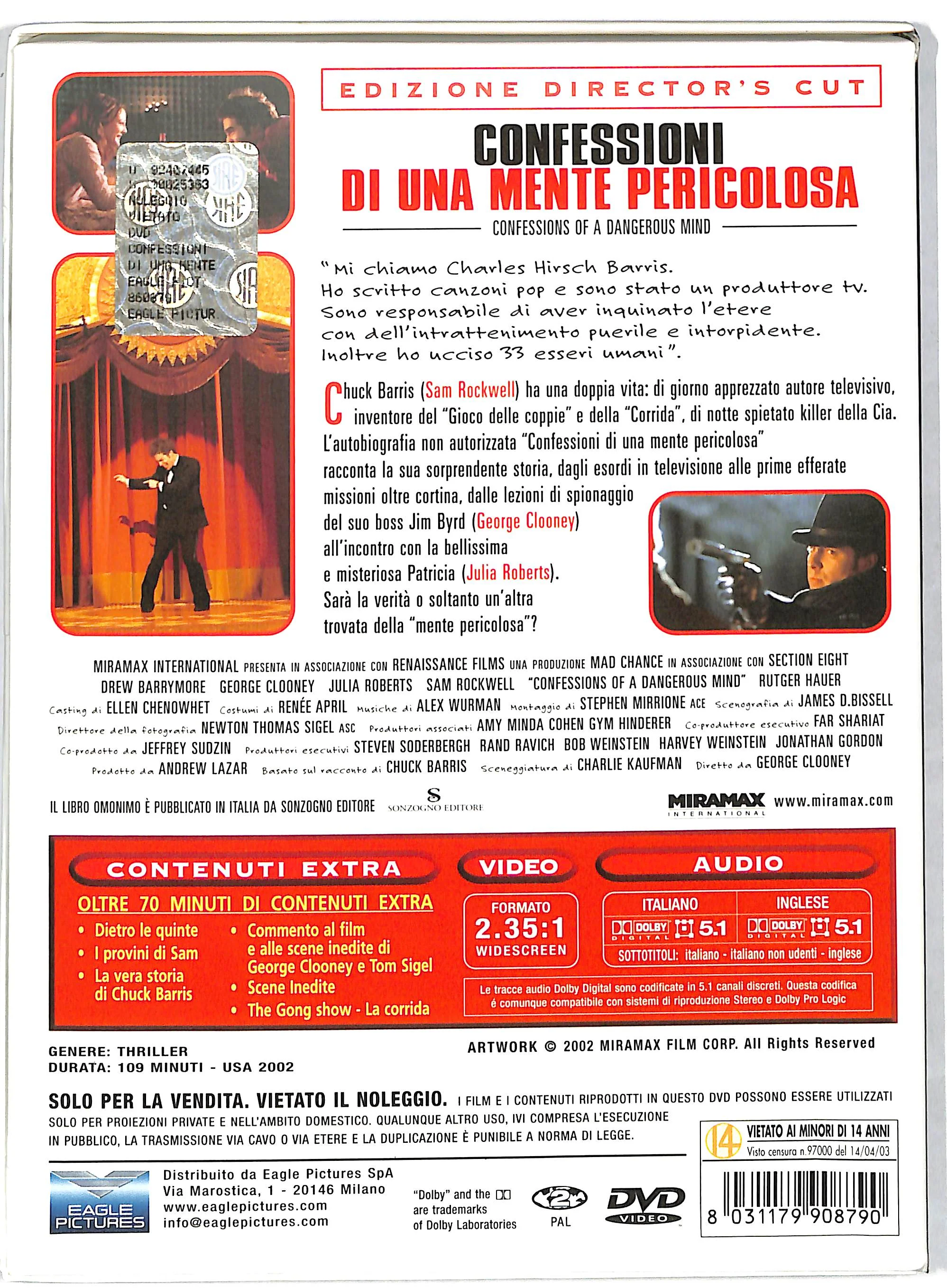 EBOND Confessioni di una mente pericolosa DIGIPACK DVD DB724129 - Image 2