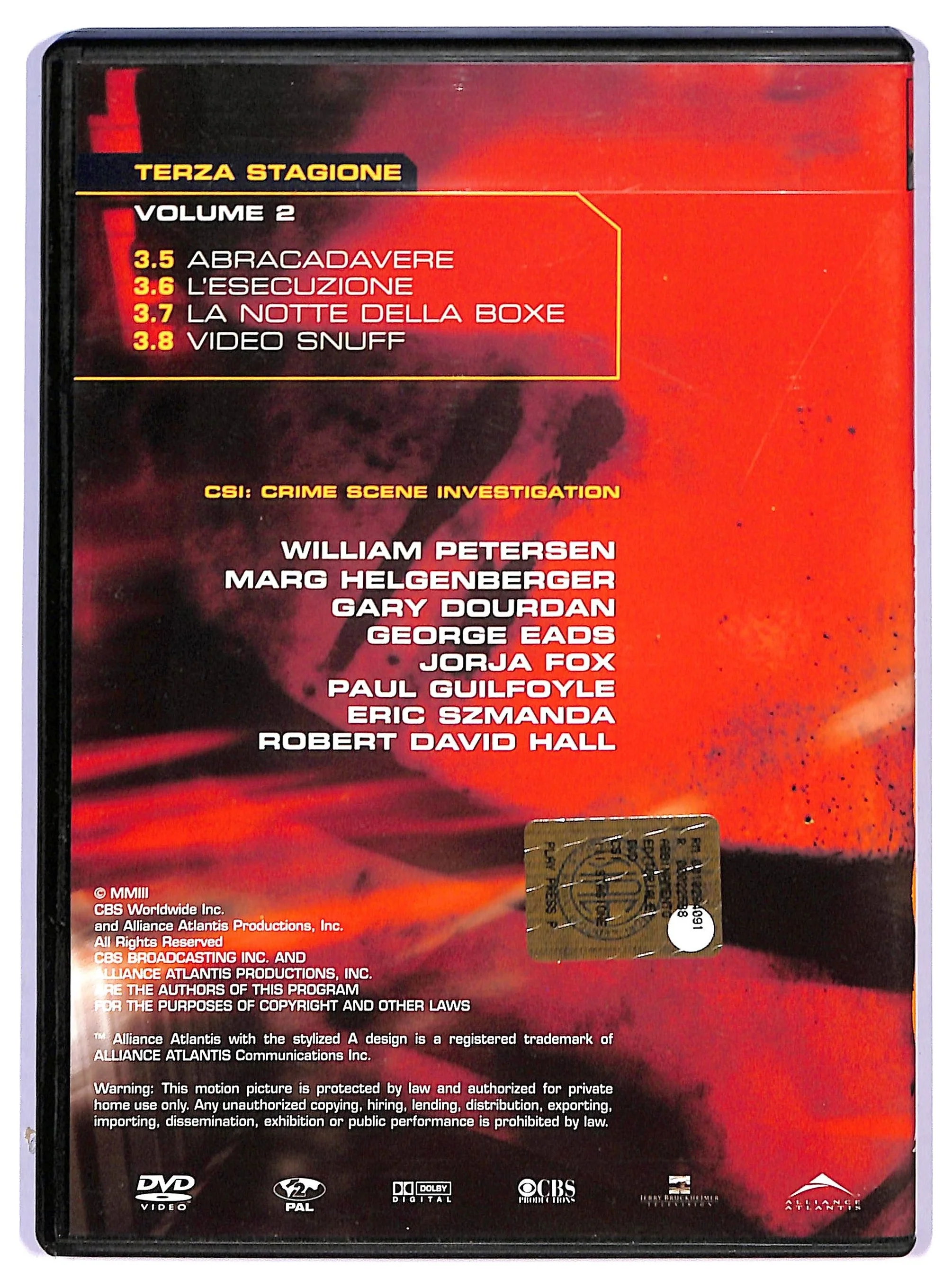 EBOND CSI Terza Stagione Volume 2 Episodi 3.5 - 3.8 EDITORIALE DVD DB719438 - Image 2