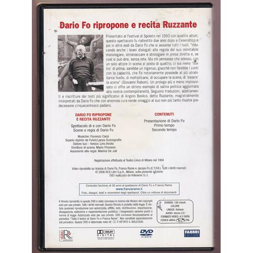 EBOND Dario Fo e Franca Rame:dario Fo Ripropone e Recita Ruzzante DVD DB729262 - Image 2
