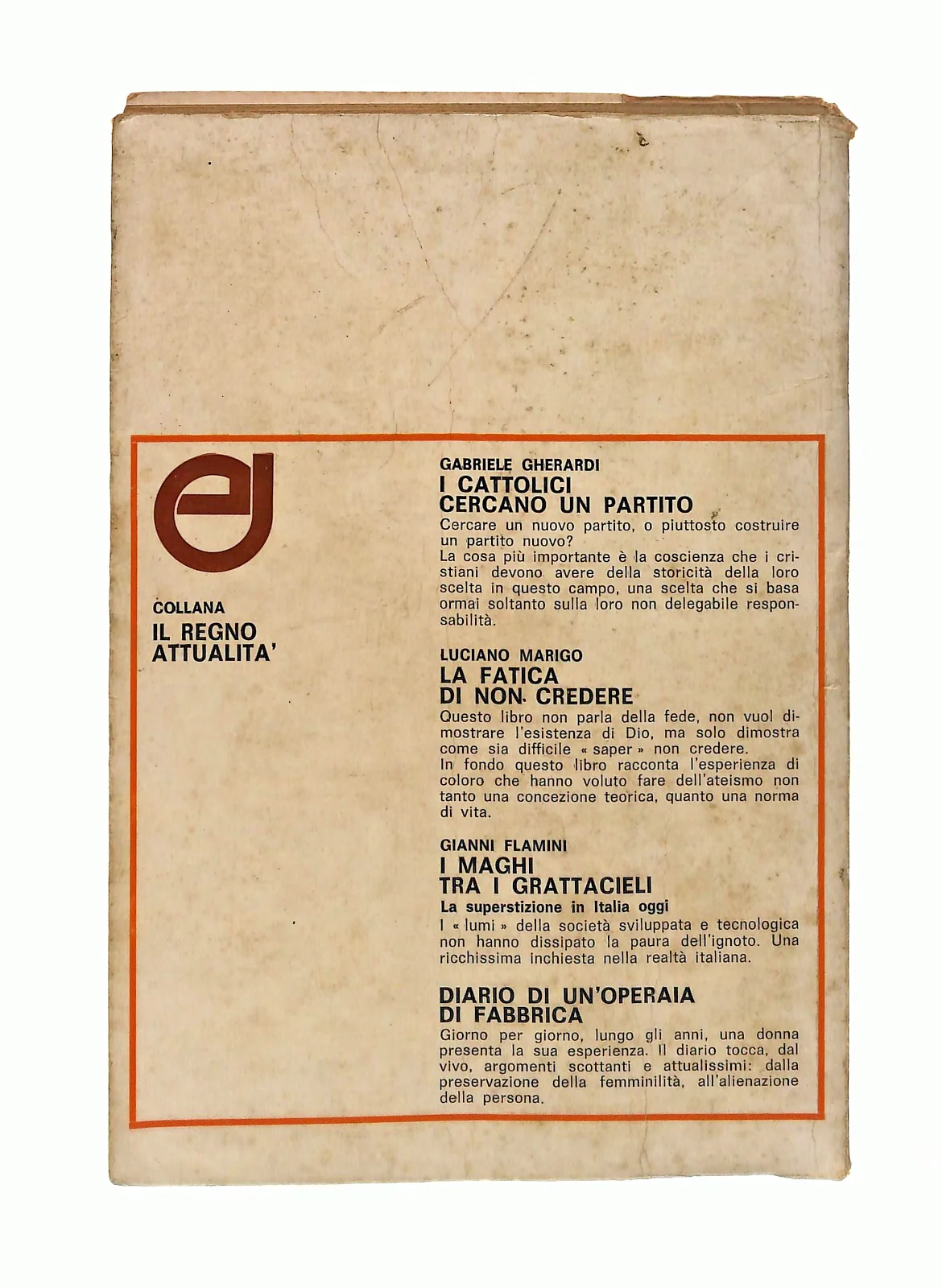 EBOND Diario Di Un Operaia Di Fabbrica Edizioni Dehoniane 1968 Libro LI048284 - Image 2