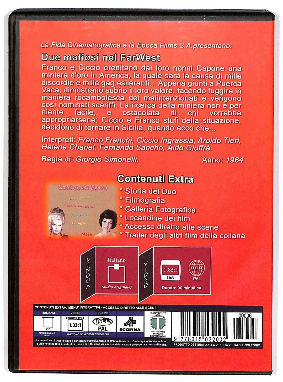 EBOND Due Mafiosi Nel Far West Con Franco Frachi, Ciccio Ingrassia DVD DB773040 - Image 2