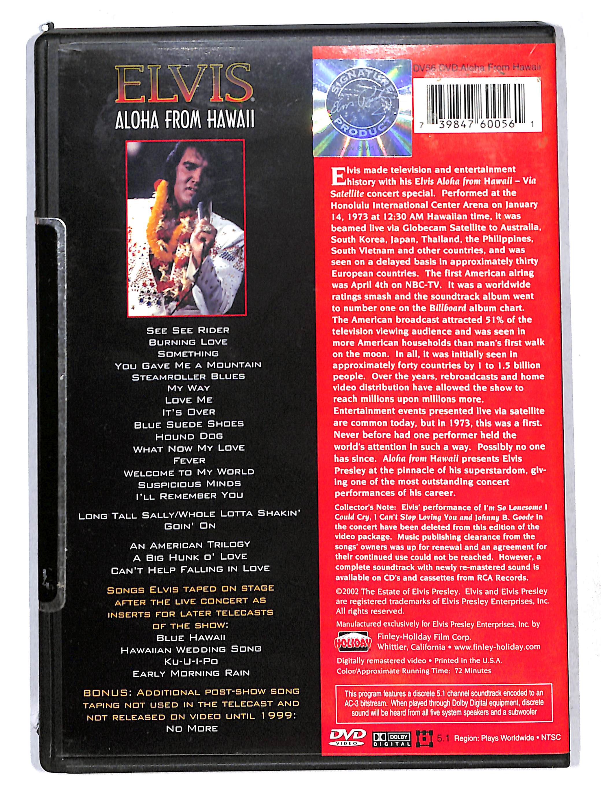 EBOND Elvis Aloha from Hawai via Satellite DVD DB750401 - Image 2