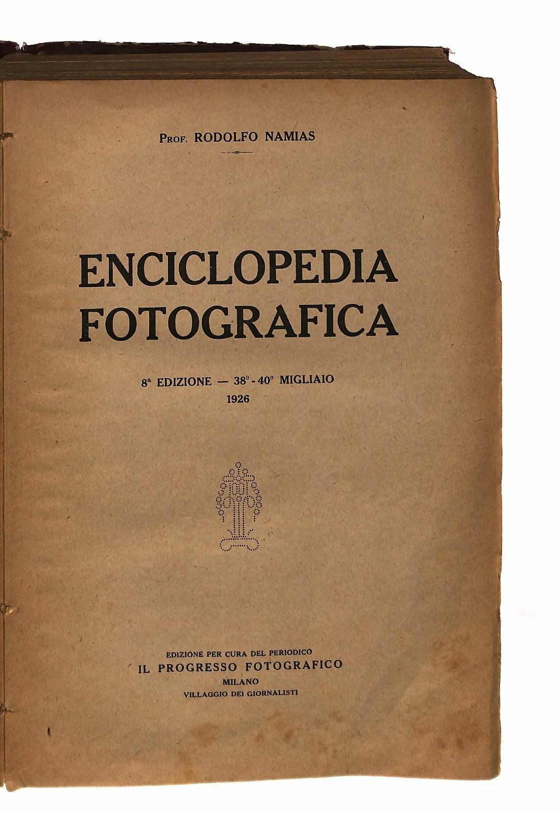 EBOND Enciclopedia Fotografica Rodolfo Namias 1926 Libro LI046638 - Image 2