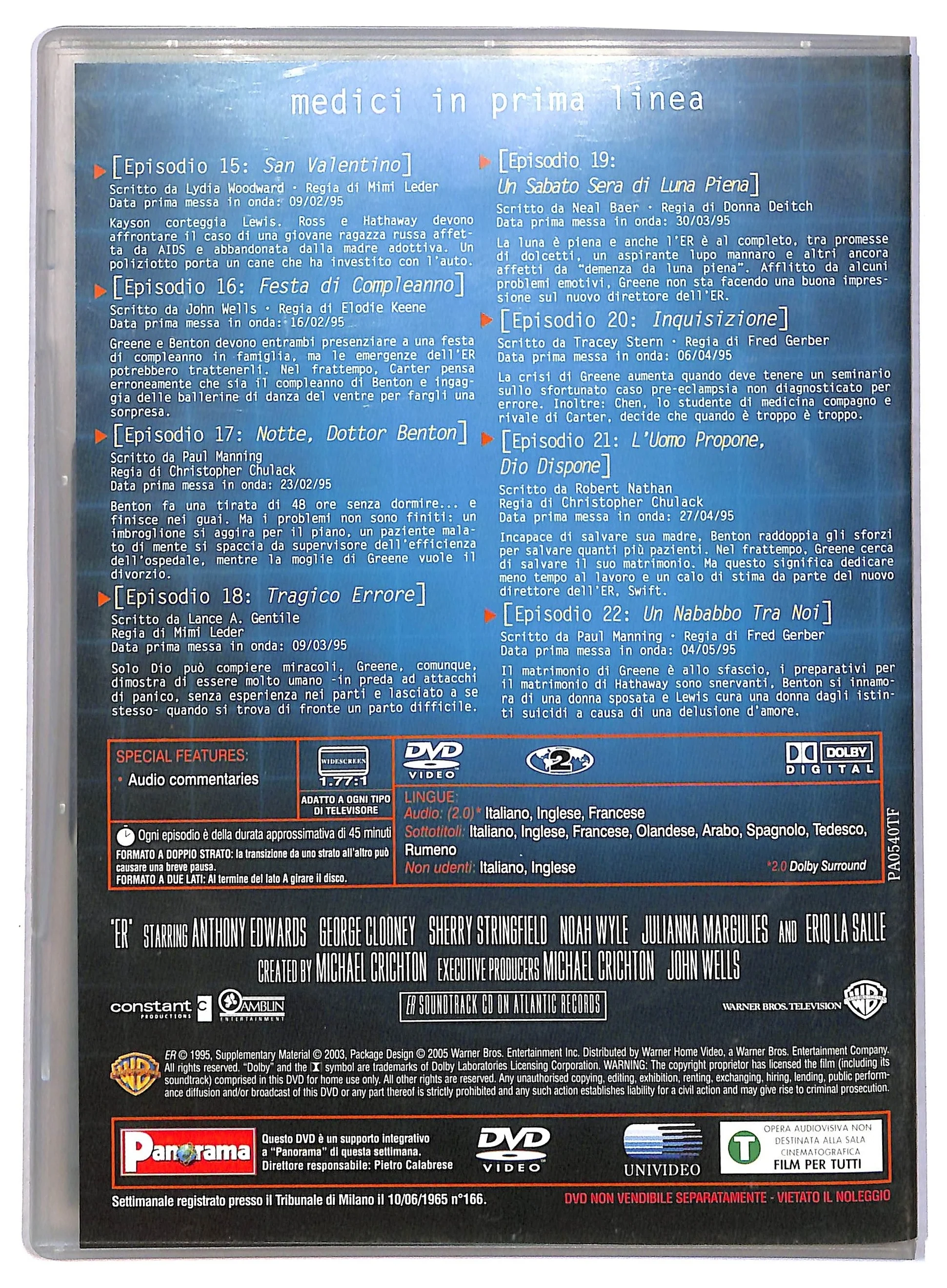 EBOND ER Medici In Prima Linea Anno 1 Epis. 15 - 22 EDITORIALE DVD DB761440 - Image 2