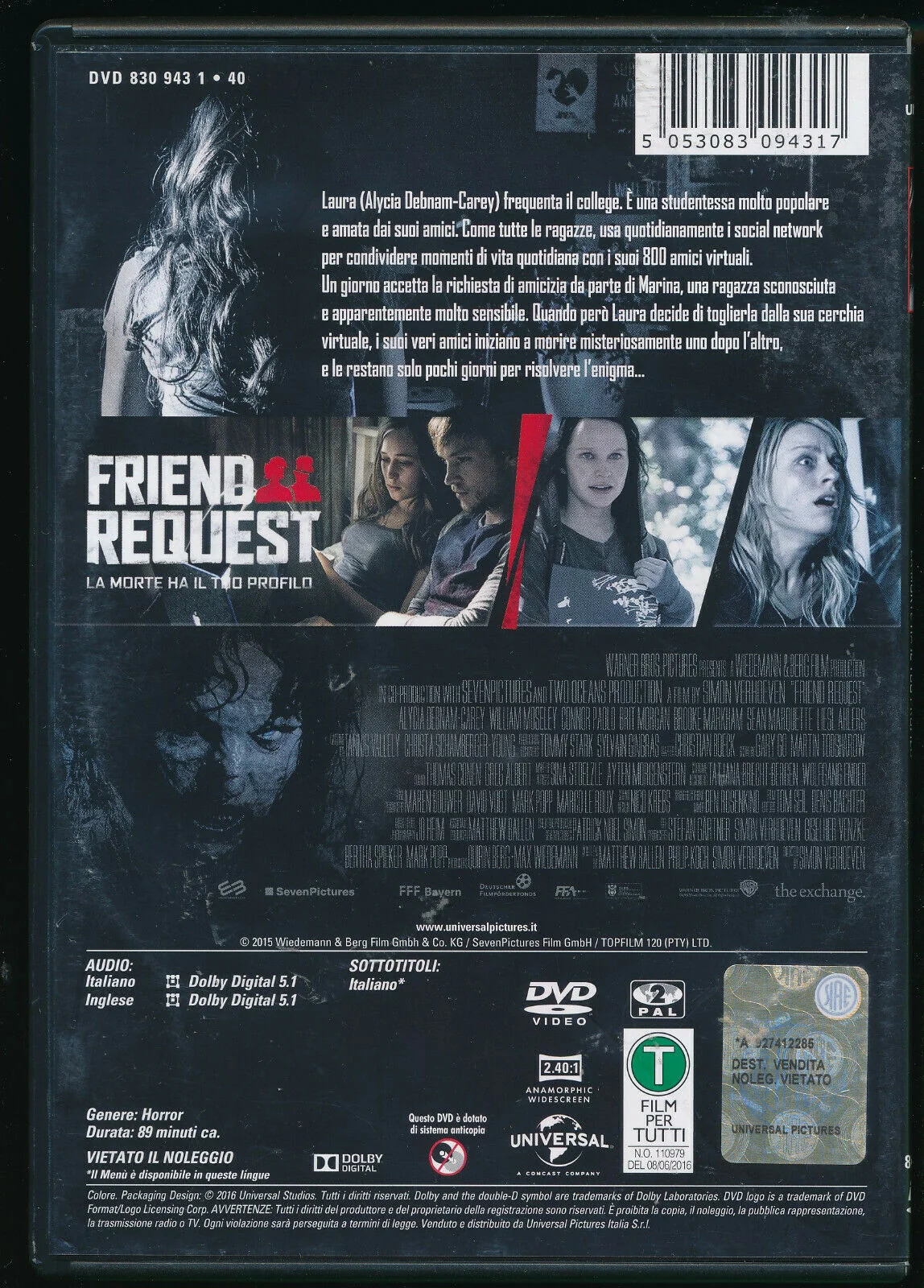 EBOND Friend Request - La Morte Ha Il Suo Profilo NOLEGGIO DVD DB732917 - Image 2