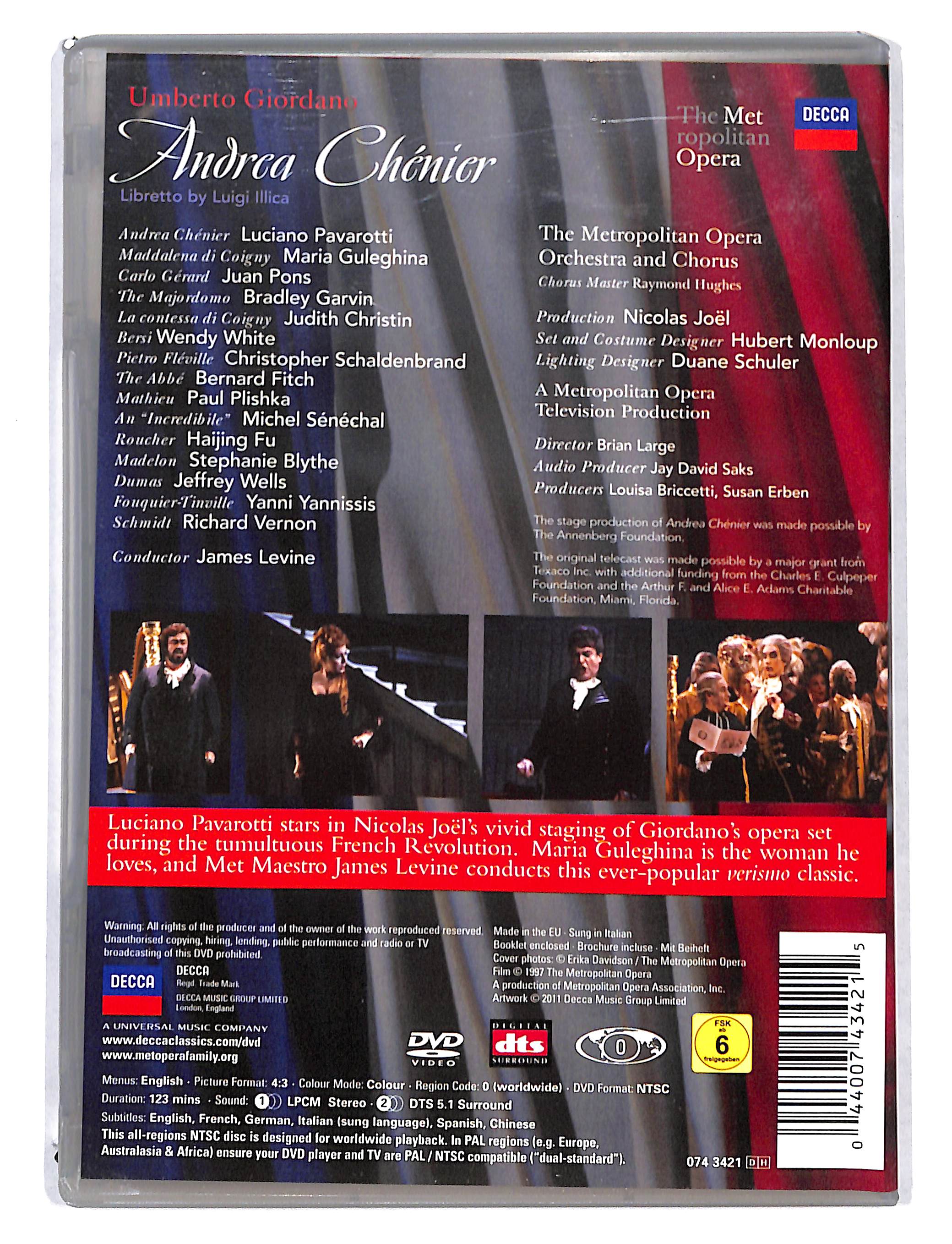 EBOND Giordano - Andrea Chenier Pavarotti Levine DVD DB723158 - Image 2