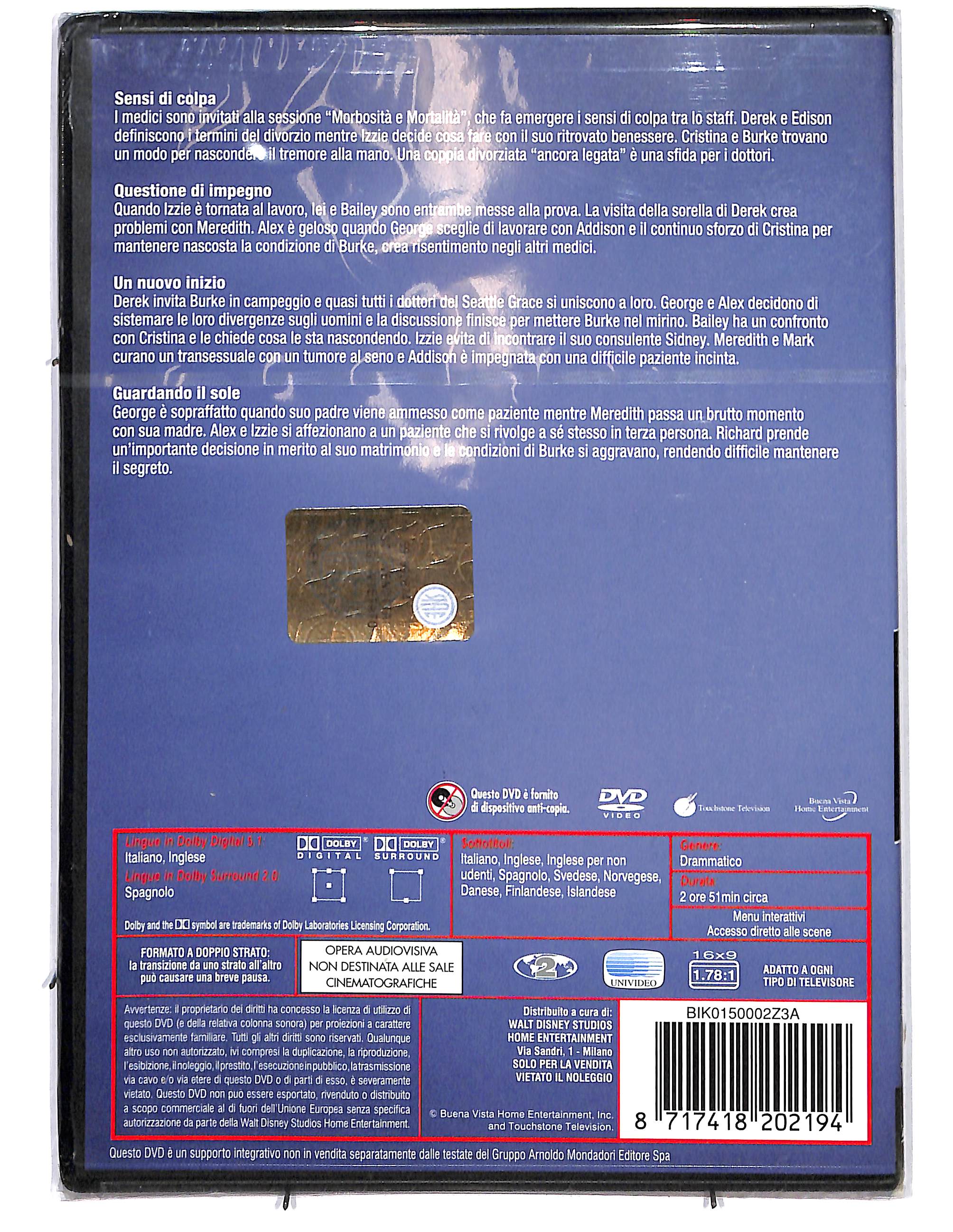 EBOND Grey's Anatomy Terza serie Disco 2 Ep.5-8 DVD DB712608 - Image 2