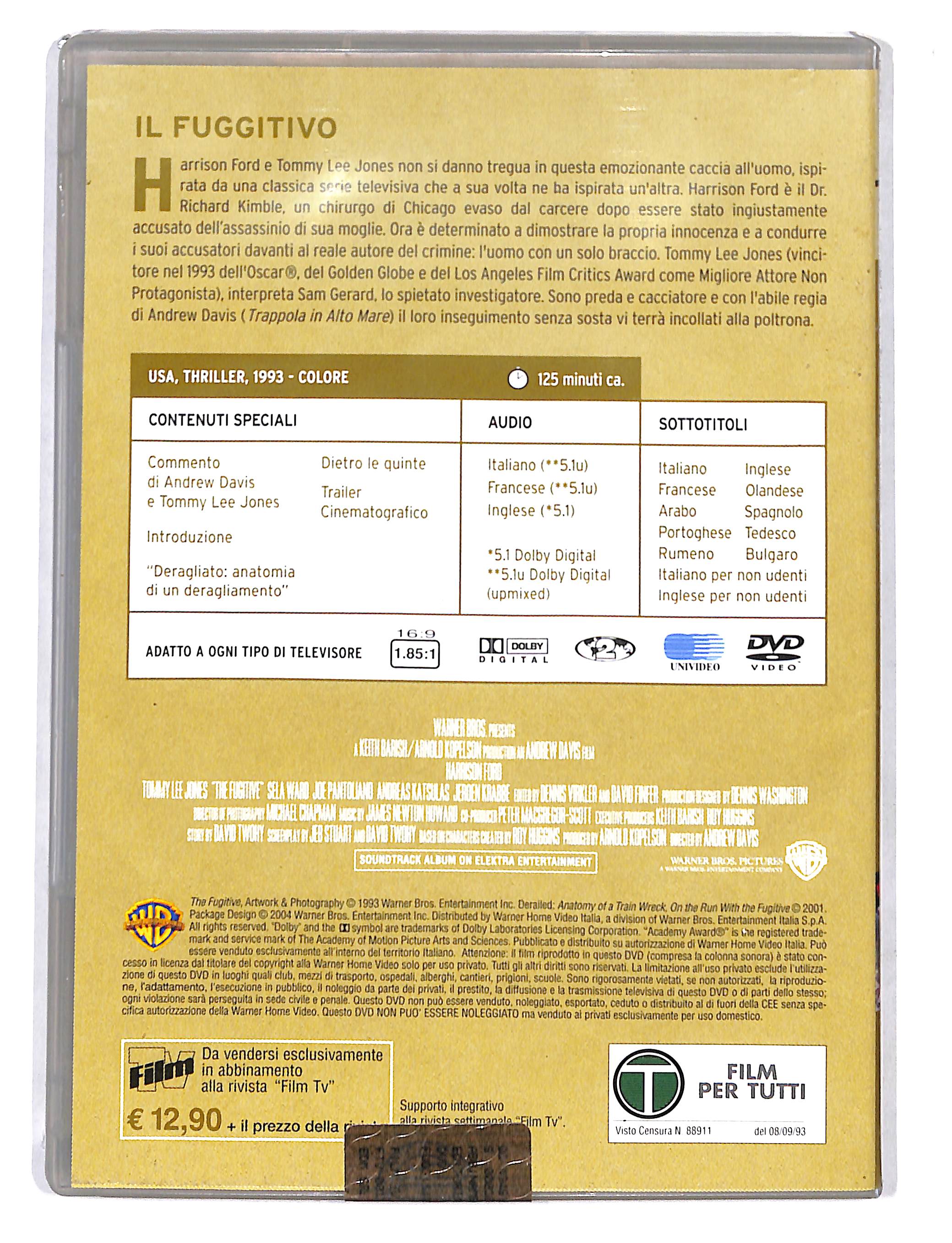 EBOND Harrison Ford Il Fuggitivo EDITORIALE DVD DB725923 - Image 2