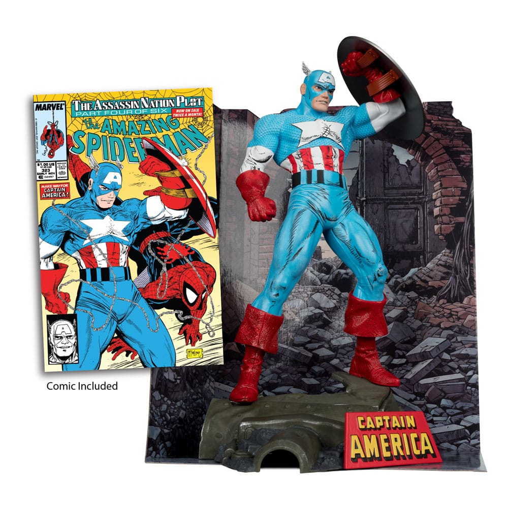 Hot Deals Marvel PVC Statue 1/6 Captain America (The Amazing Spider-Man #323) 28 P049550 - Image 2