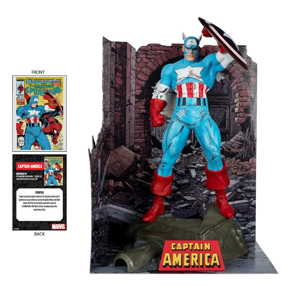 Hot Deals Marvel PVC Statue 1/6 Captain America (The Amazing Spider-Man #323) 28 P049550 - Image 3