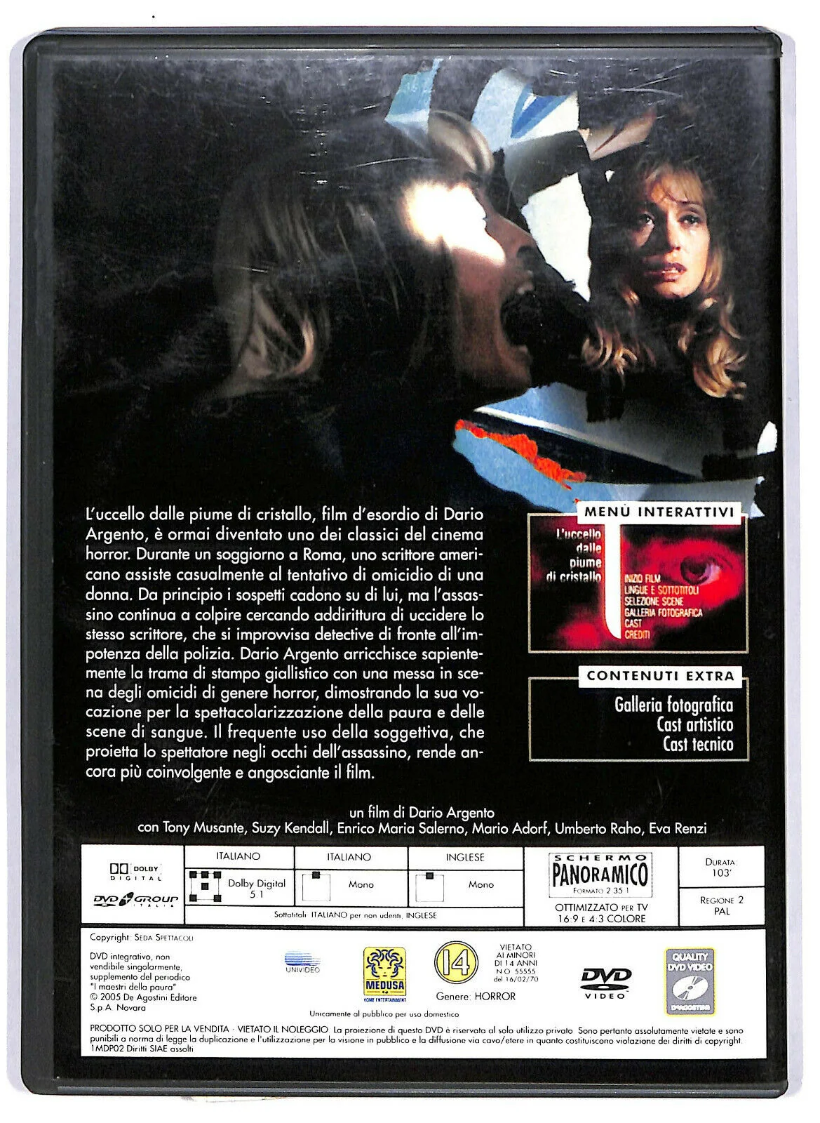 EBOND I Maestri Della Paura -l'uccello Dalle Piume Di Cristallo DVD DB735603 - Image 2