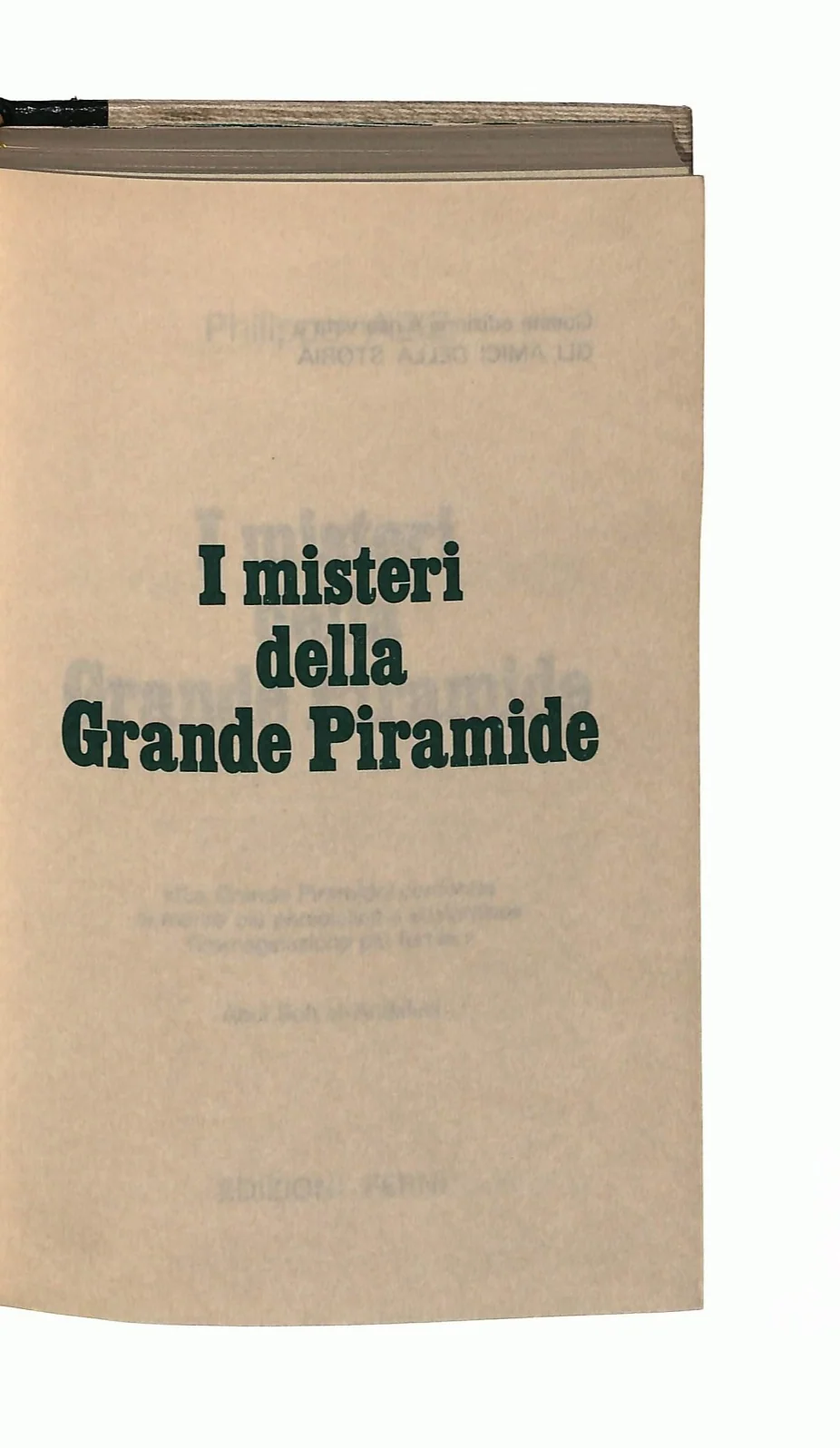 EBOND I Misteri Della Grande Piramide Edizioni Ferni 1977 Libro LI046156 - Image 2