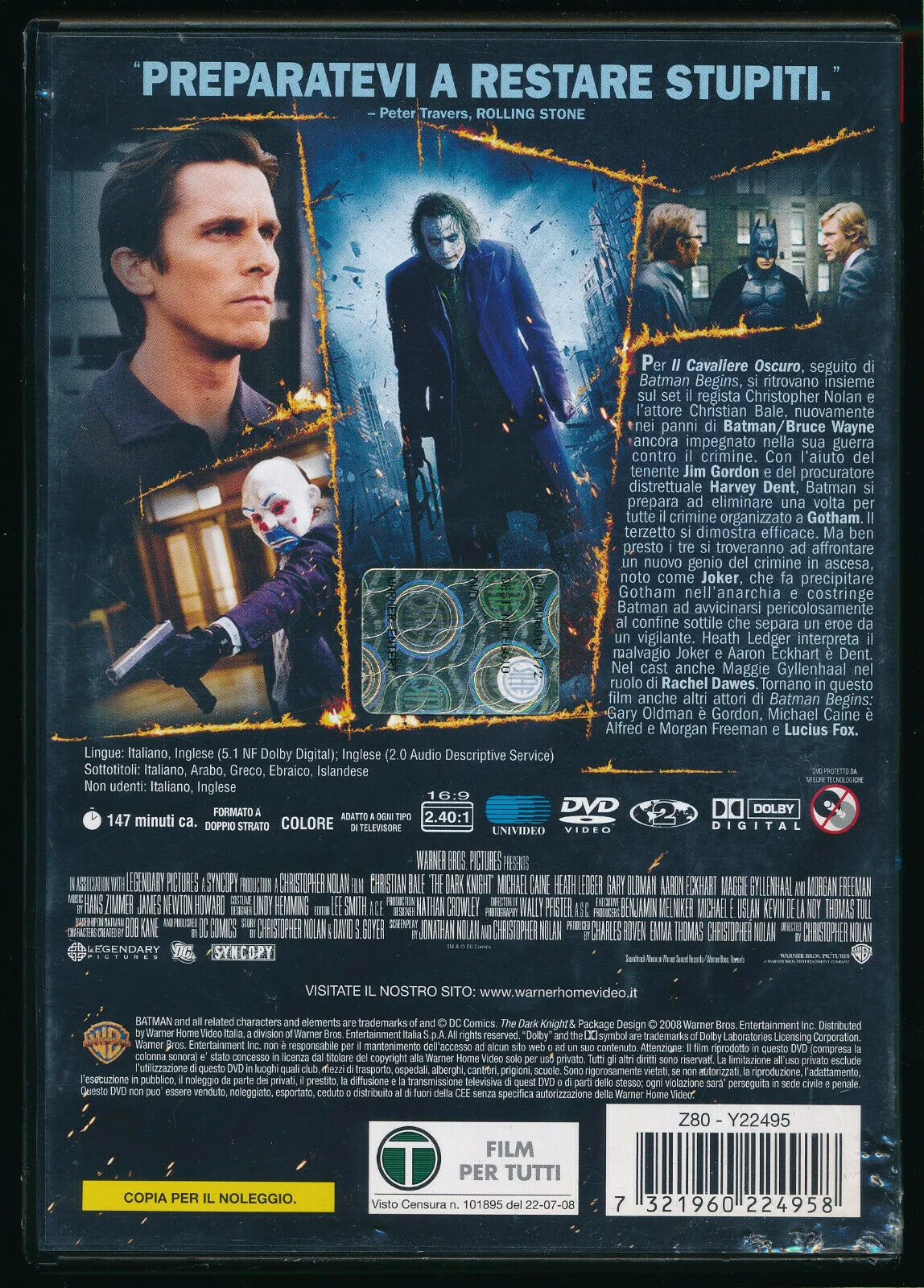 EBOND Il Cavaliere Oscuro Ex Noleggio DVD DB734926 - Image 2