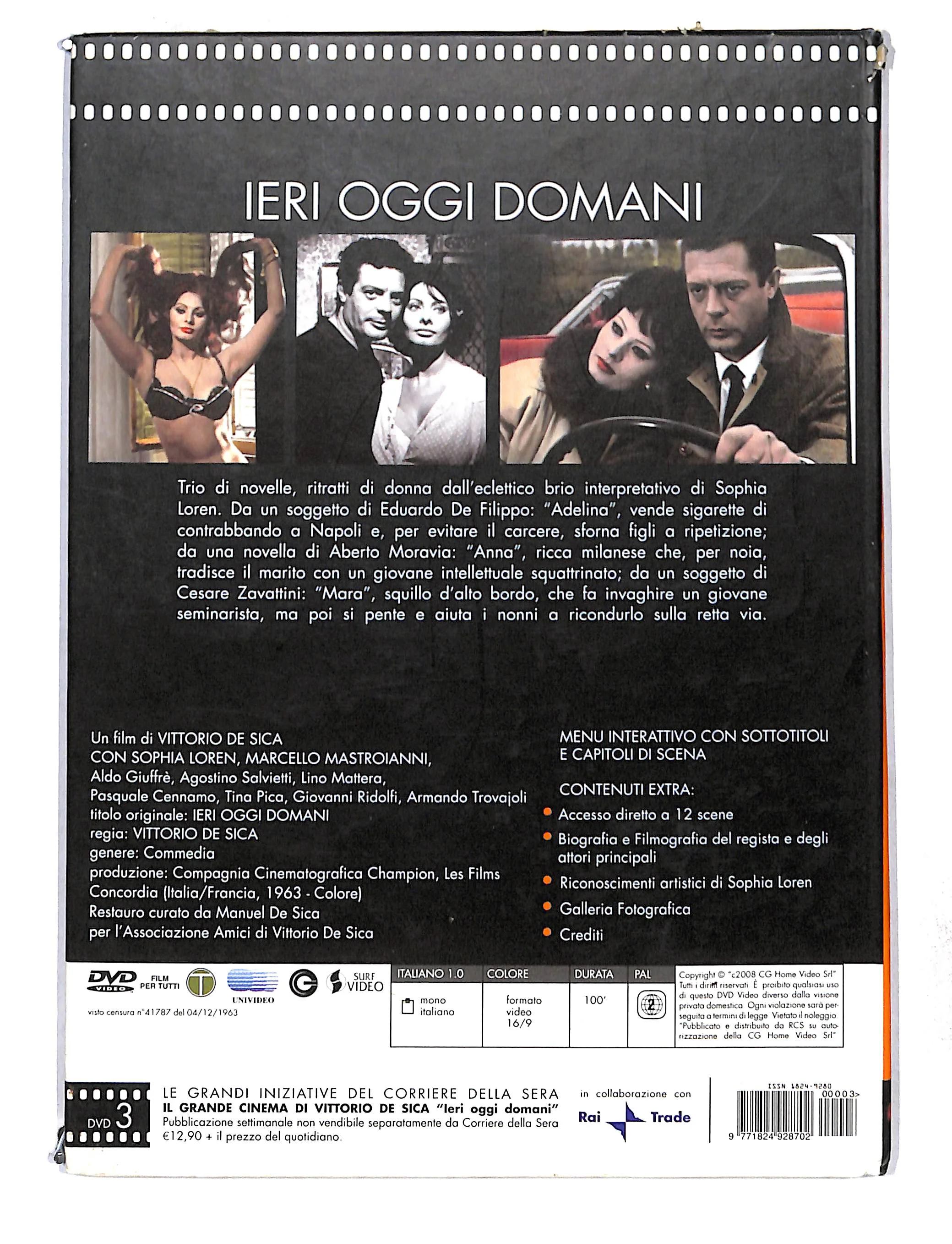 EBOND Il Grande Cinema di De Sica - Ieri Oggi Domani DVD DB750416 - Image 2