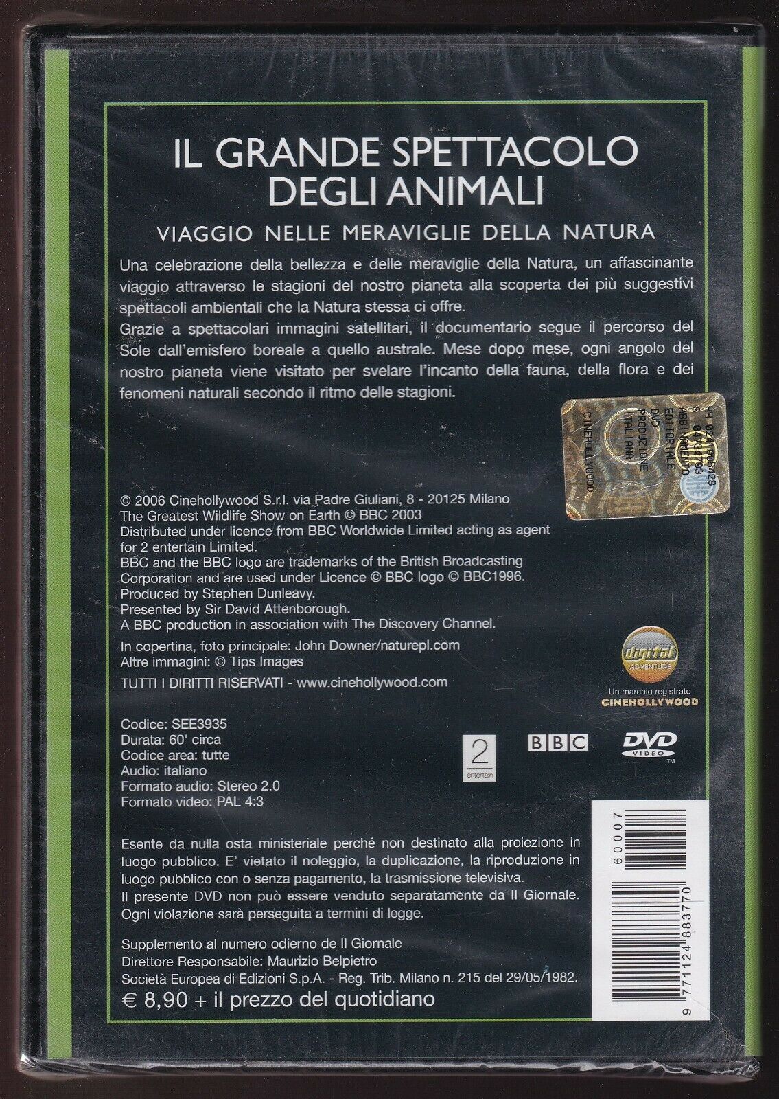 EBOND Il Grande Spettacolo Degli Animali Viaggio Nelle Meraviglie DVD DB709610 - Image 2