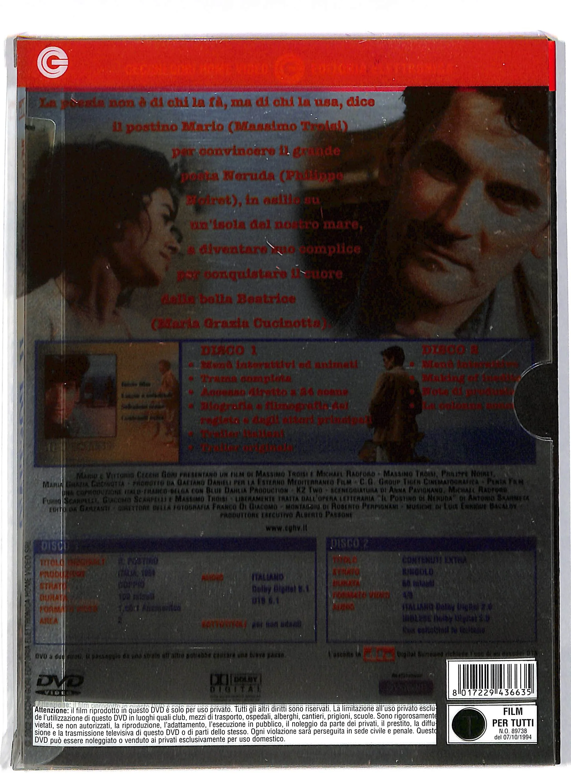 EBOND Il Postino DIGIPACK DVD DB691717 - Image 2