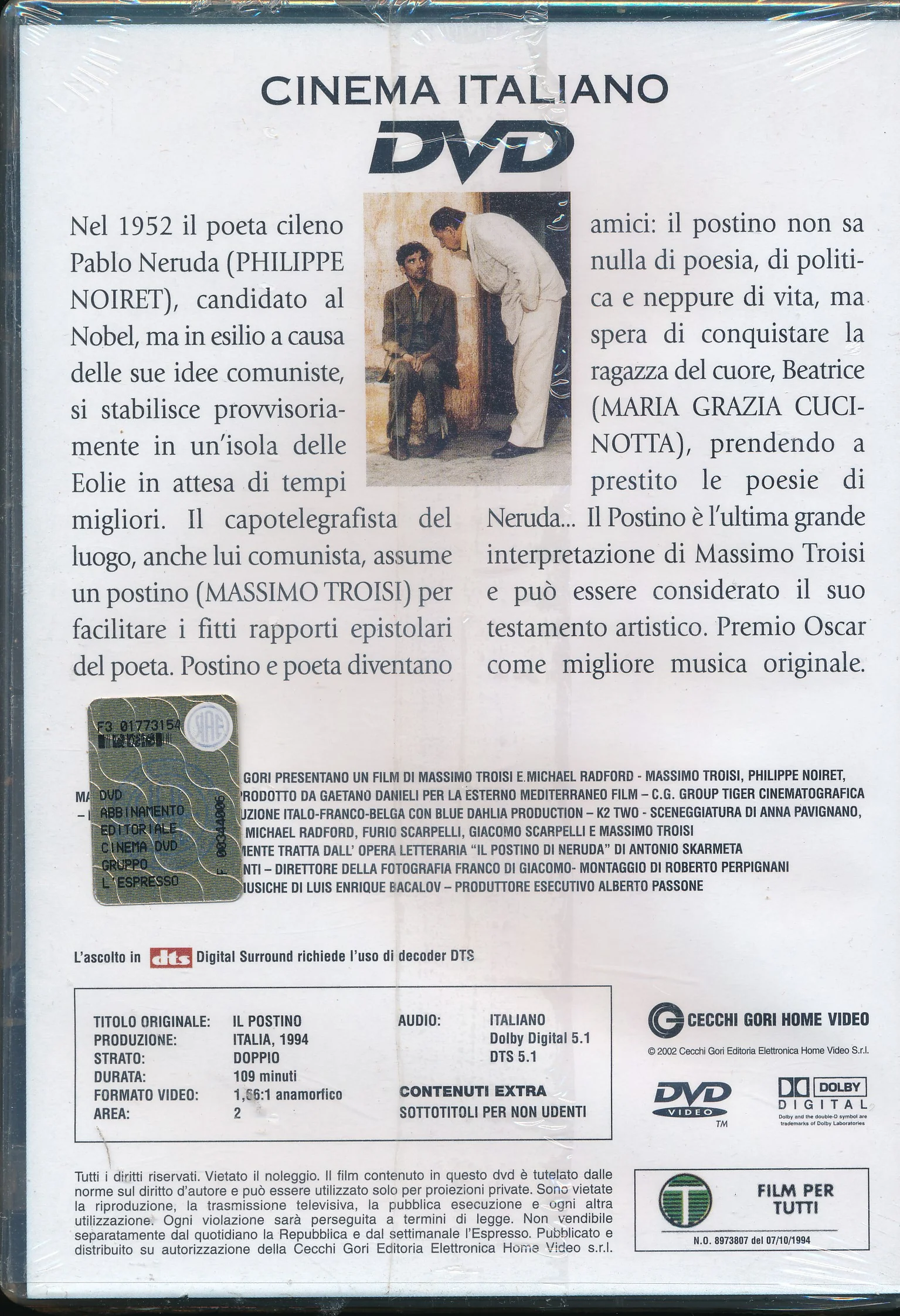 EBOND Il postino [Editoriale] Cinema Italiano Vol.1 DVD DB743604 - Image 2