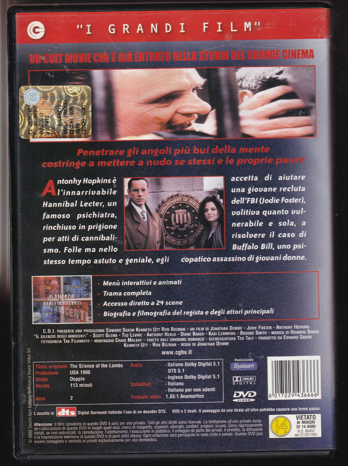 EBOND Il Silenzio Degli Innocenti DVD DB748337 - Image 2
