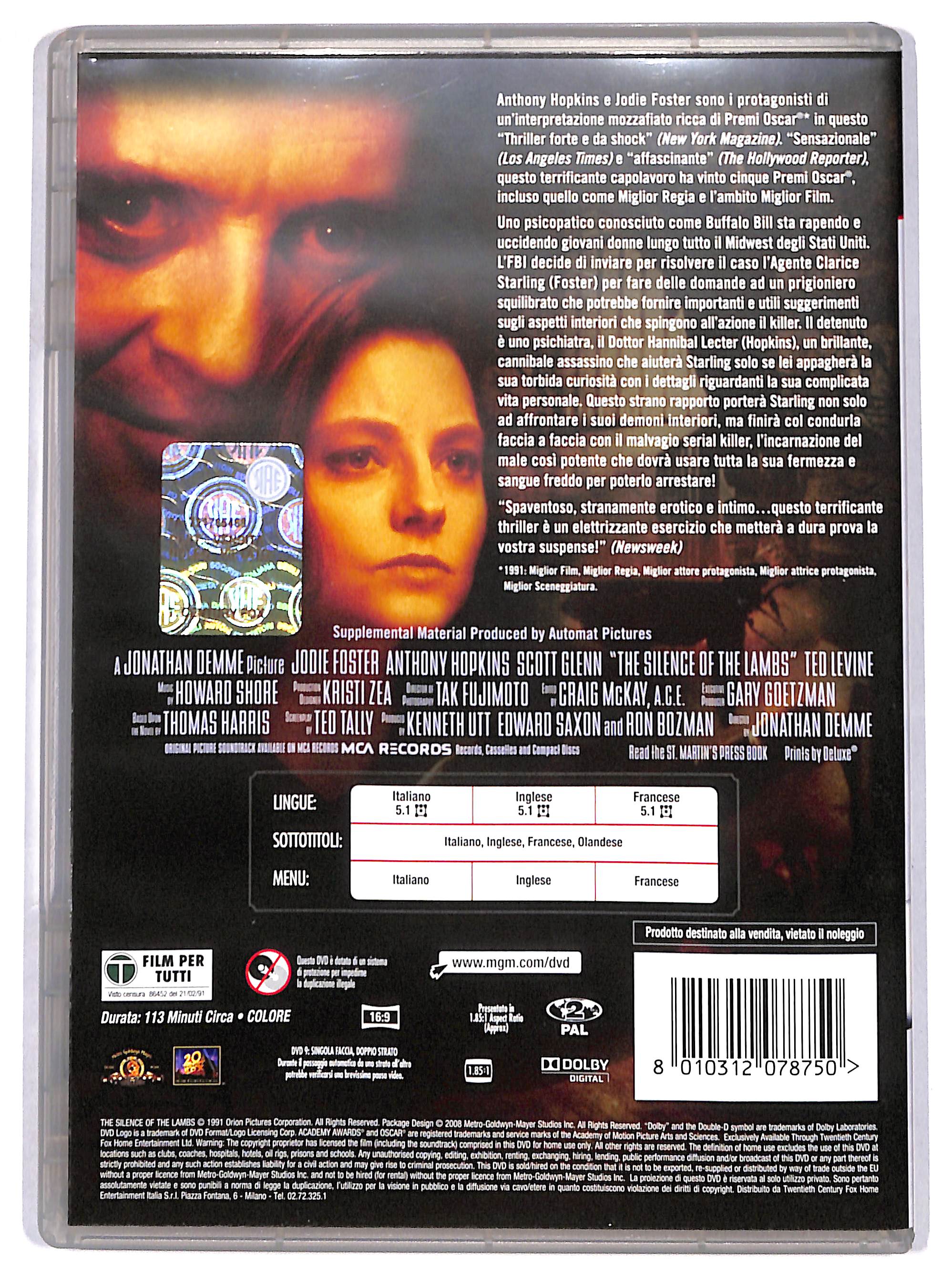 EBOND il silenzio degli innocenti NOLEGGIO DVD DB740865 - Image 2