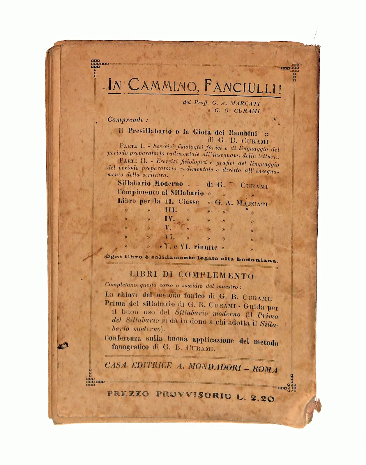 EBOND In Cammino Fanciulli G A Marcati Mondadori Libro LI046637 - Image 2