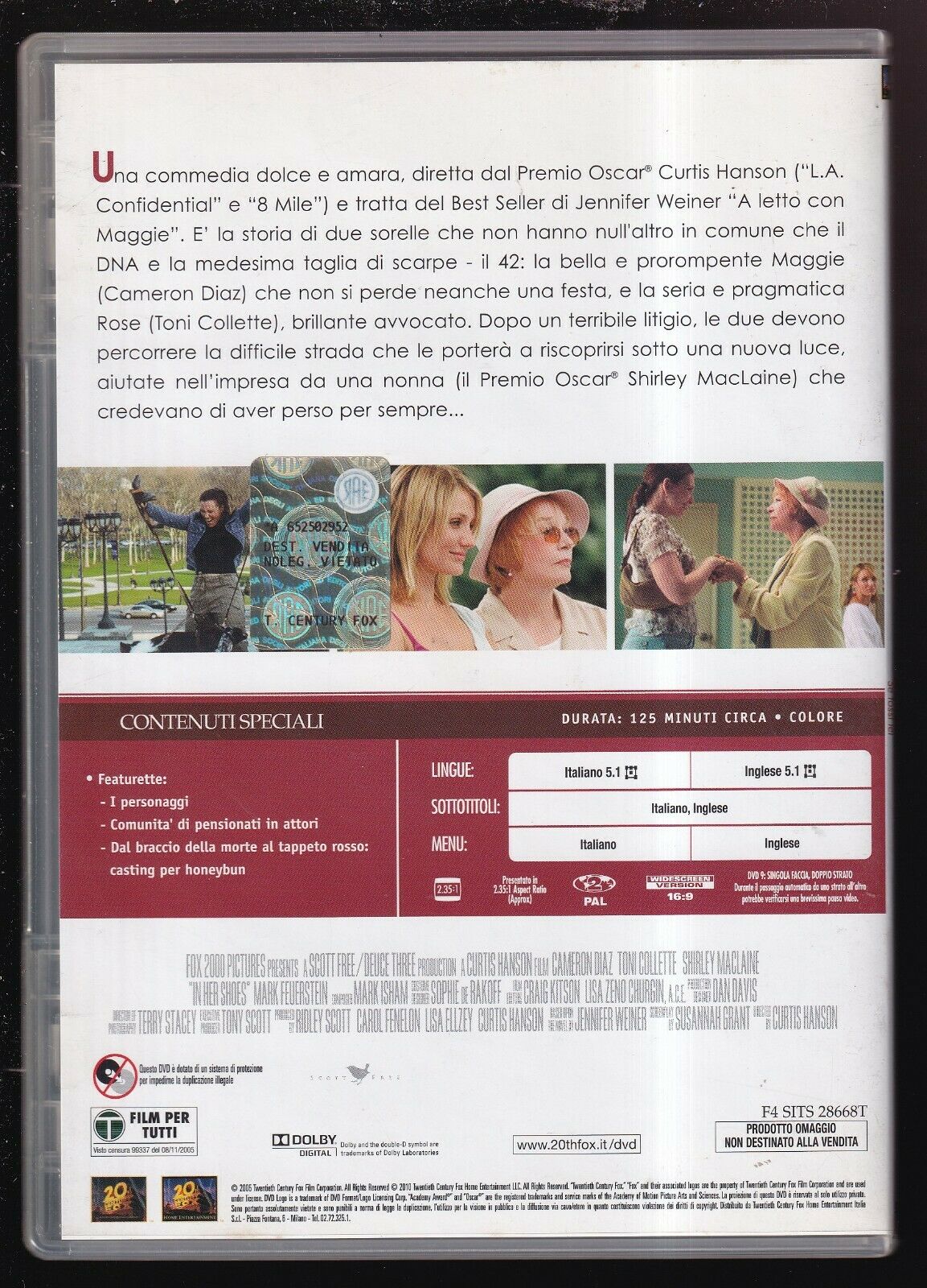 EBOND In Her Shoes - Se Fossi Lei Slimcase DVD DB742356 - Image 2