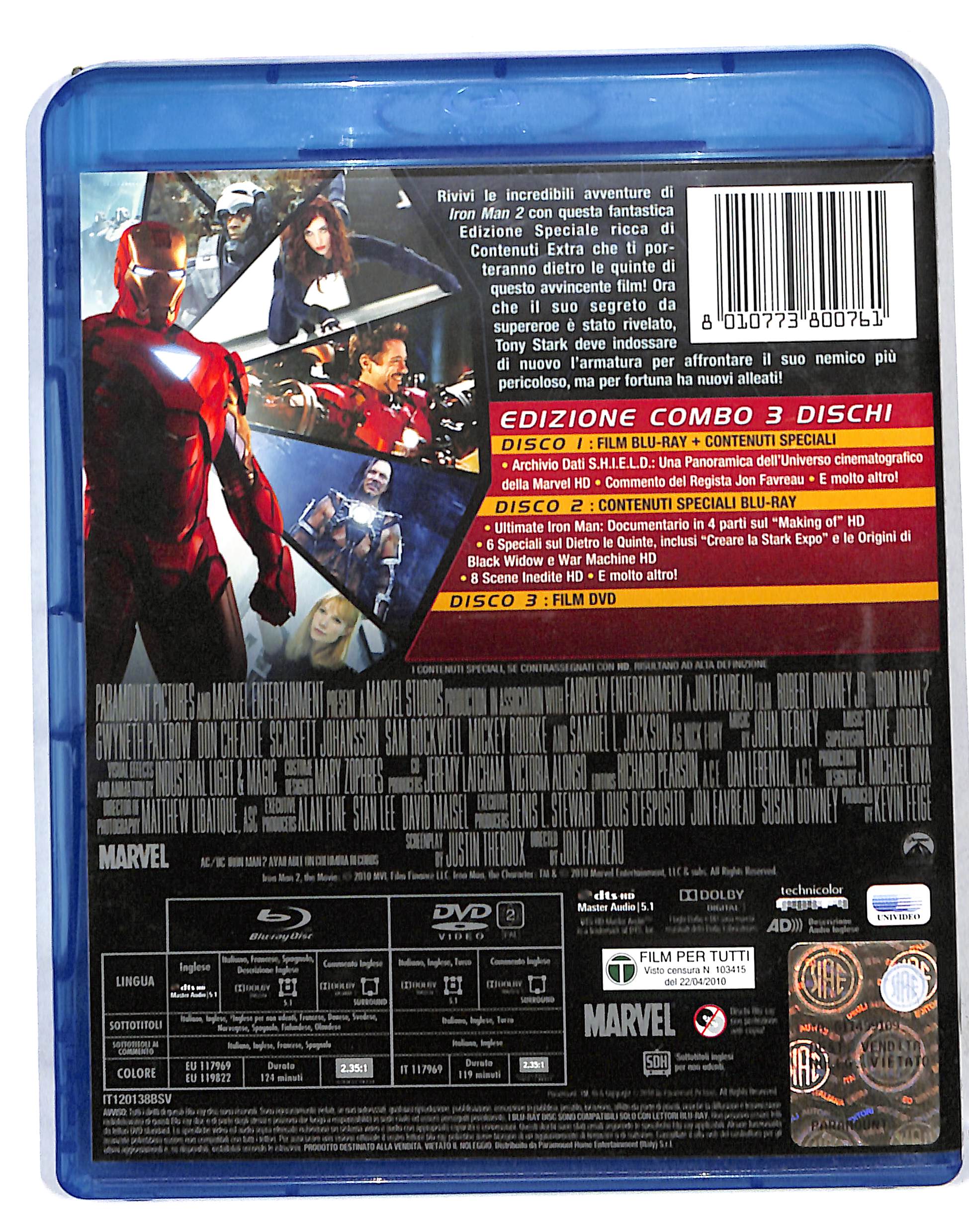 EBOND Iron Man 2 + 2 BLURAY + DVD BLURAY DB691130 - Image 2