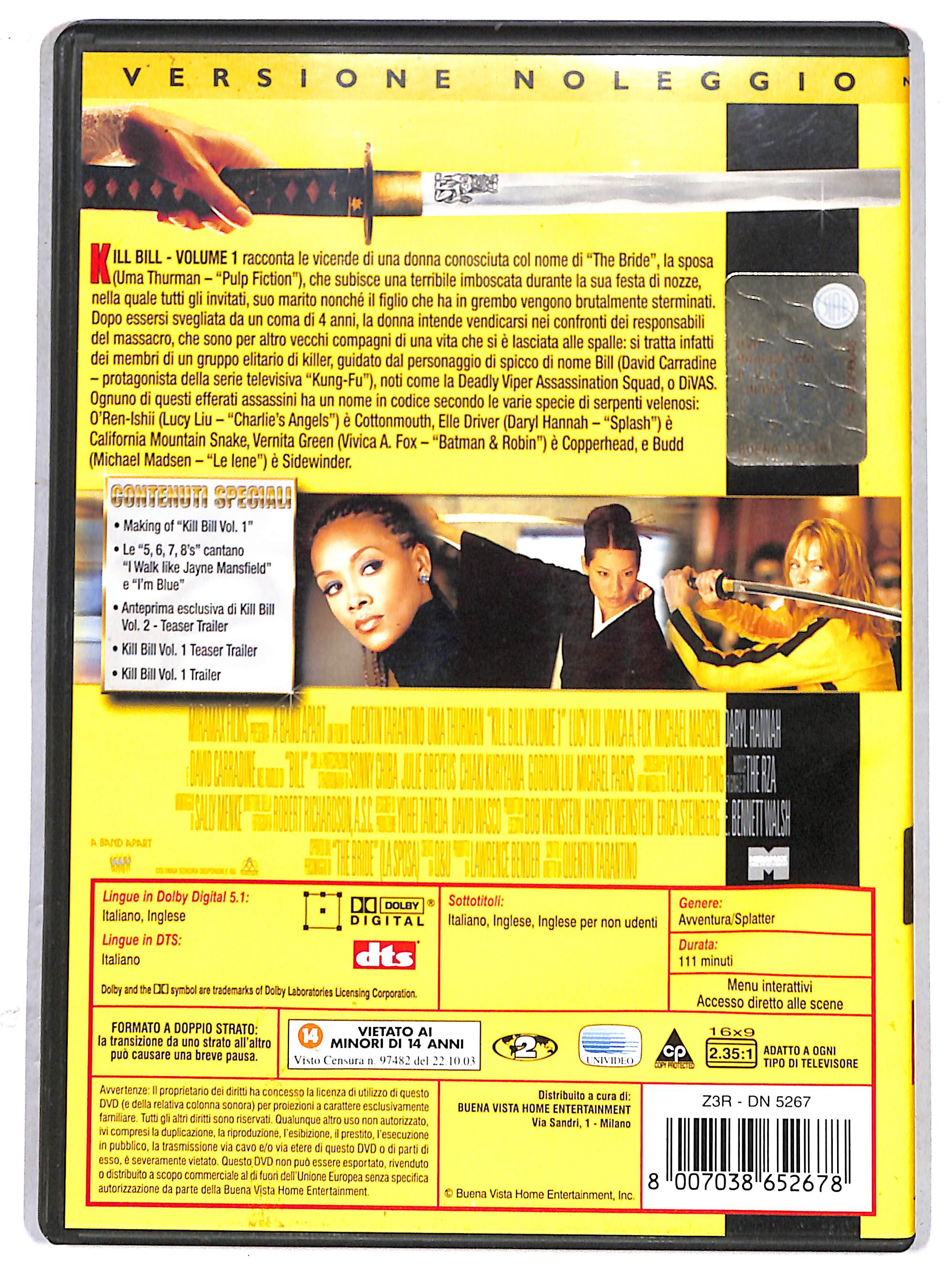EBOND Kill Bill Volume 1 NOLEGGIO DVD DB747645 - Image 2