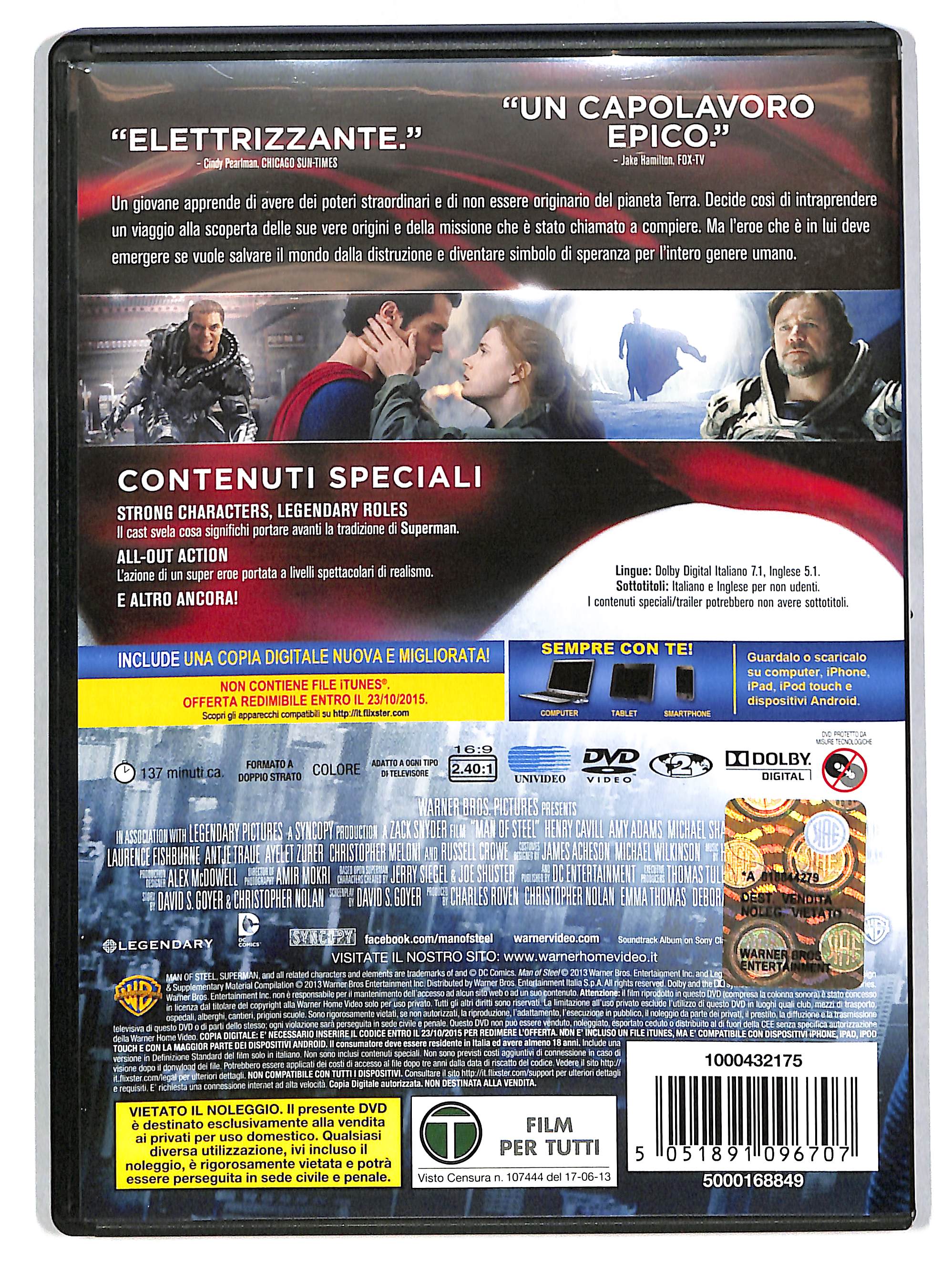 EBOND L' uomo d'acciaio Edizione speciale 2 Dischi DVD DB730313 - Image 2