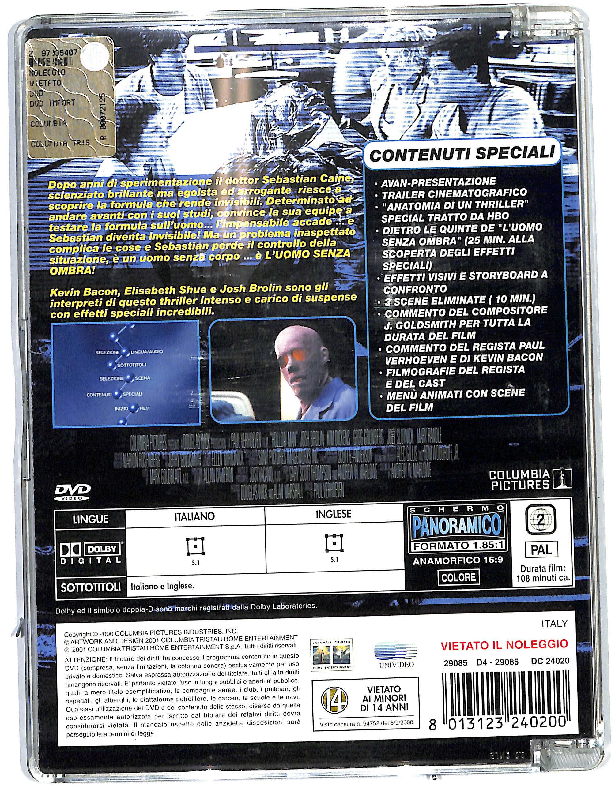 EBOND L'uomo senza ombra SJB DVD DB733726 - Image 2