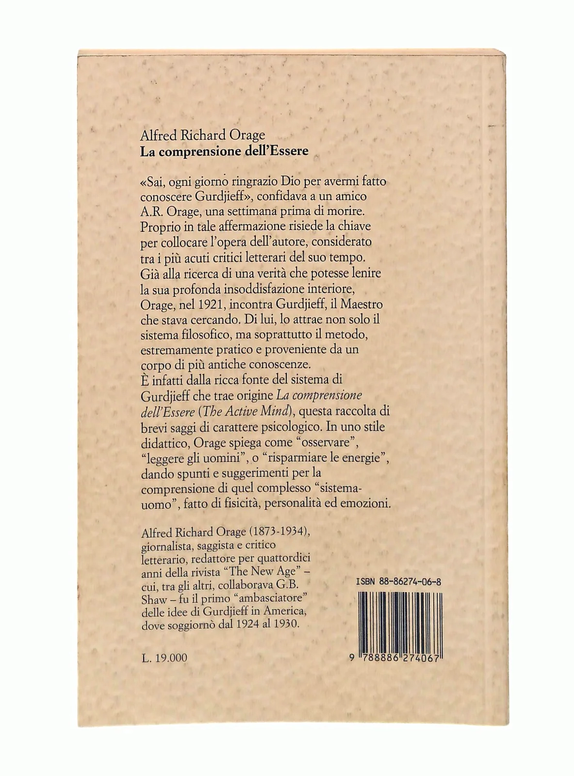 EBOND La Comprensione Dell Essere Alfred Richard Orage Adea 1995 Libro LI048378 - Image 2
