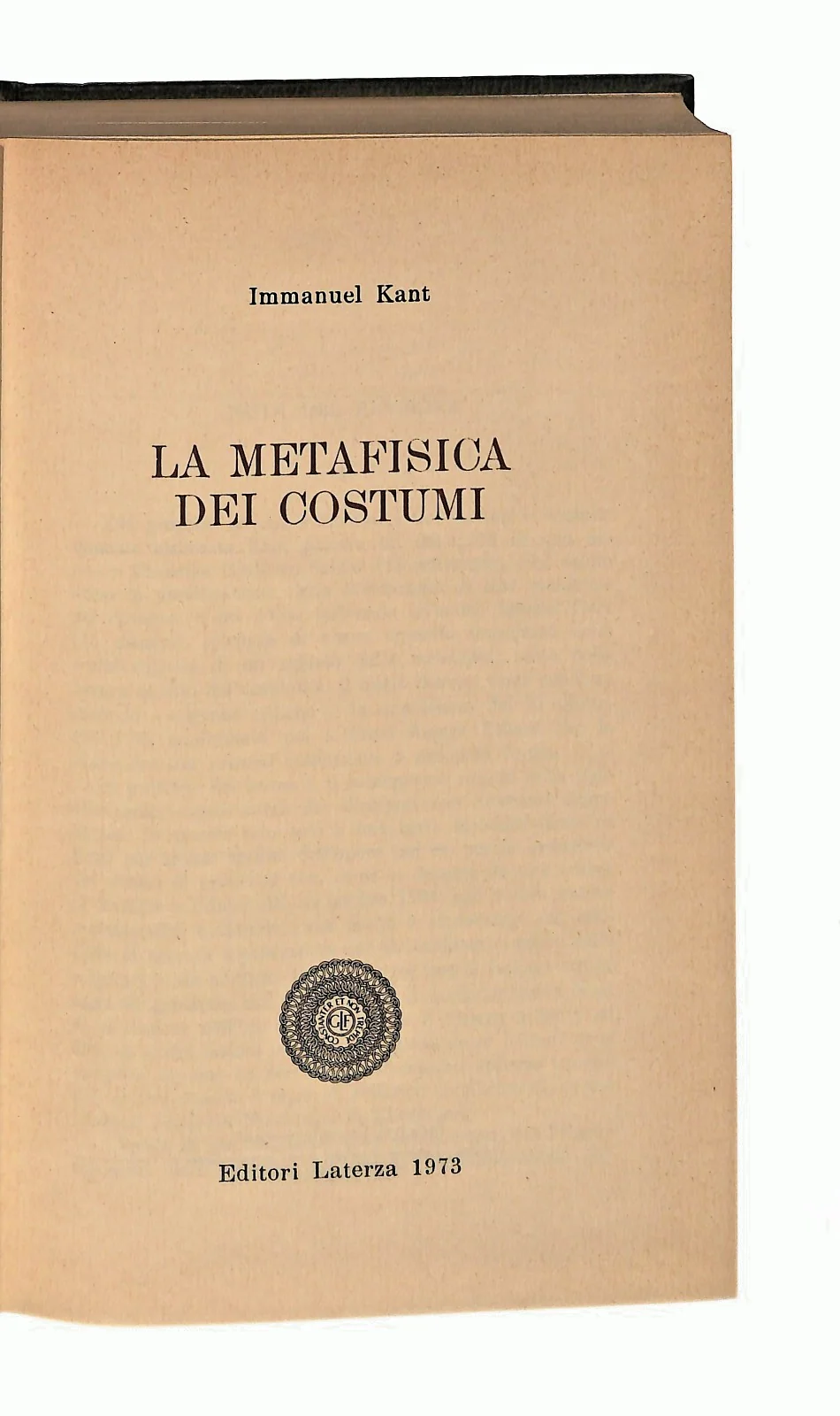 EBOND La Metafisica Dei Costumi Immanuel Kant Laterza 1973 Libro LI046855 - Image 2
