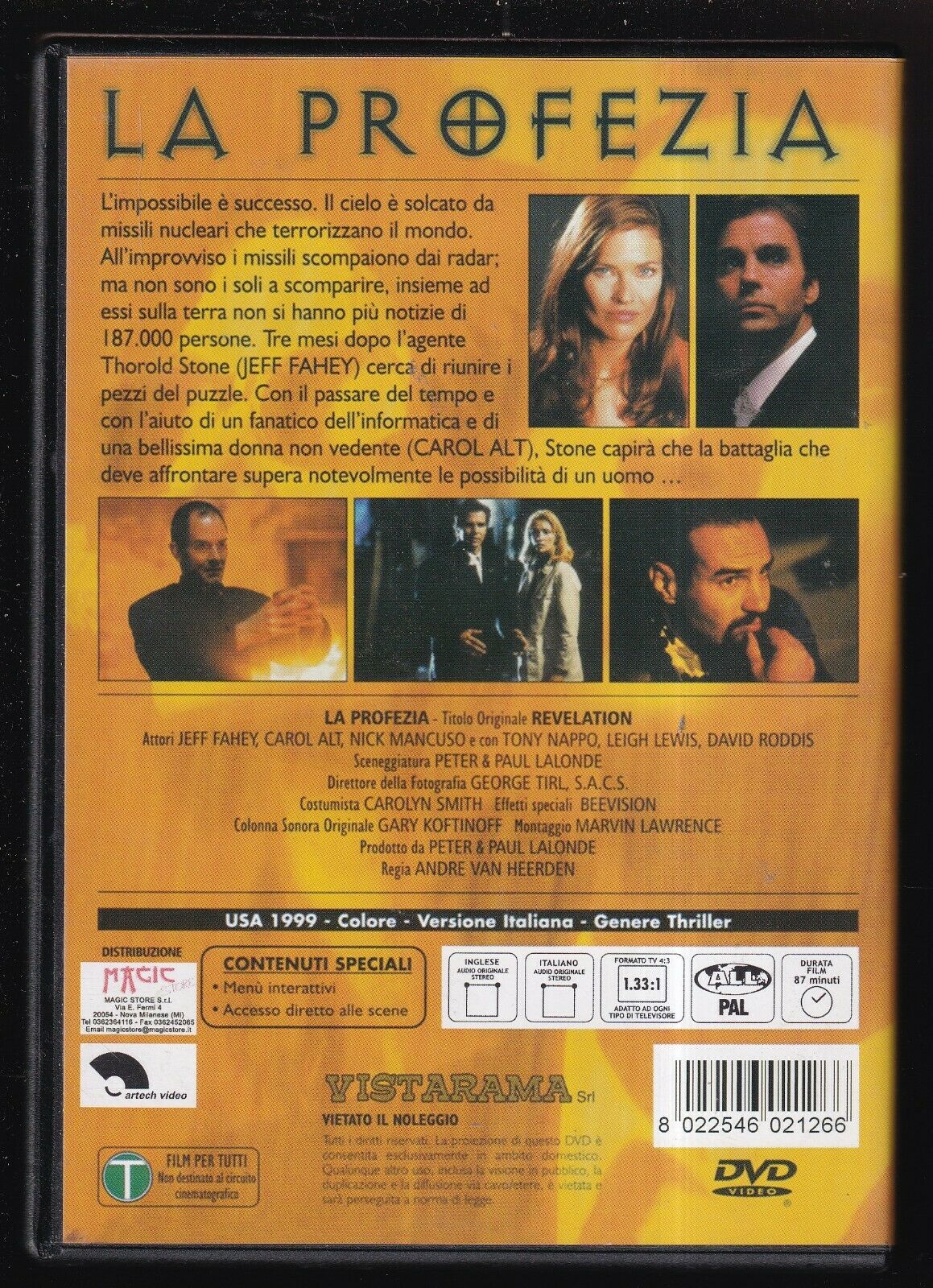 EBOND La Profezia Di Andre Van Heerden (1999) DVD DB709126 - Image 2