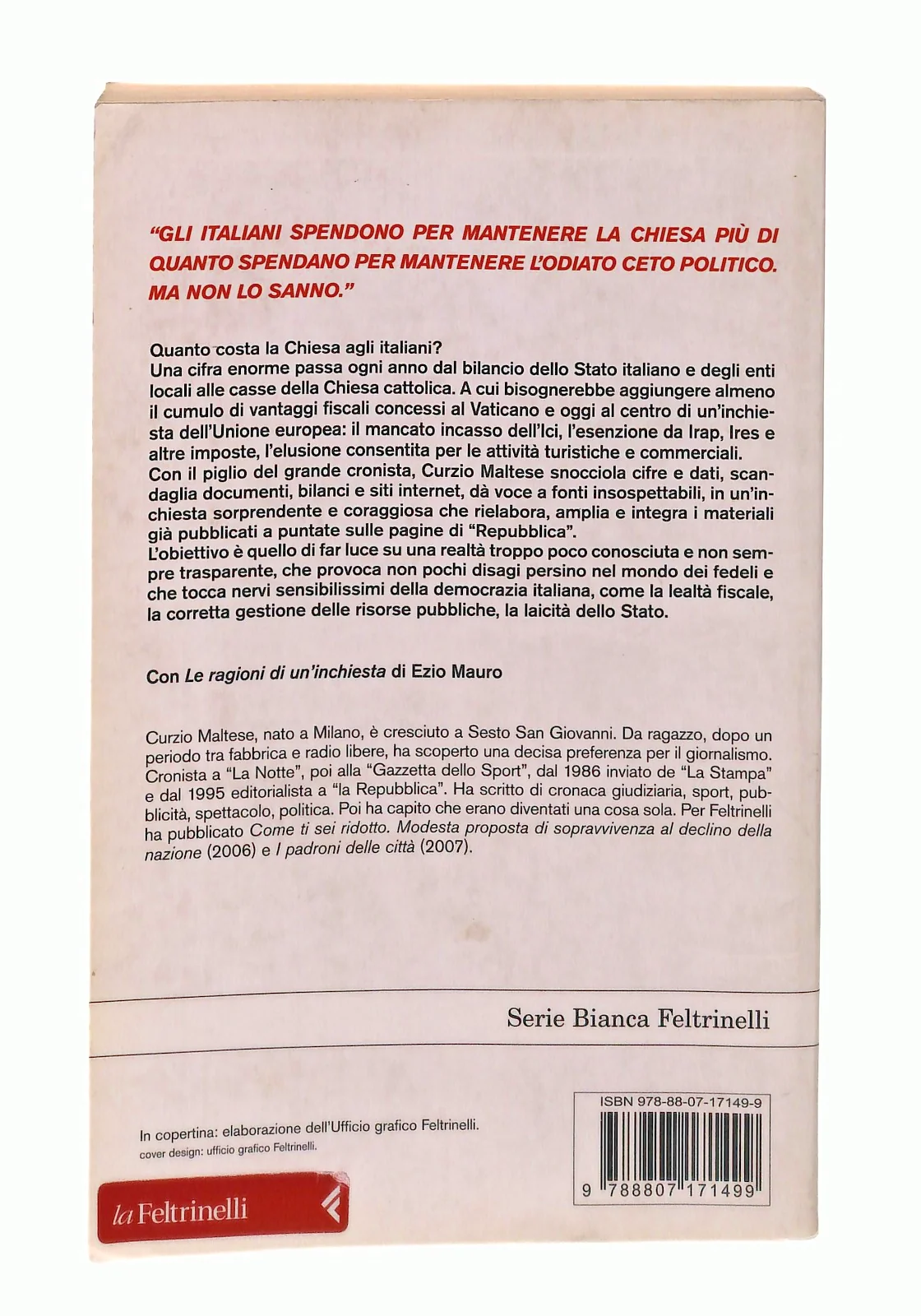 EBOND La Questua Curzio Maltese Feltrinelli Libro LI048536 - Image 2