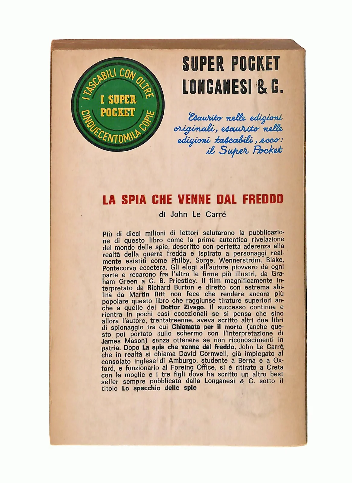 EBOND La Spia Che Venne Dal Freddo J Le Carre Longanesi & Co 1969 Libro LI046835 - Image 2